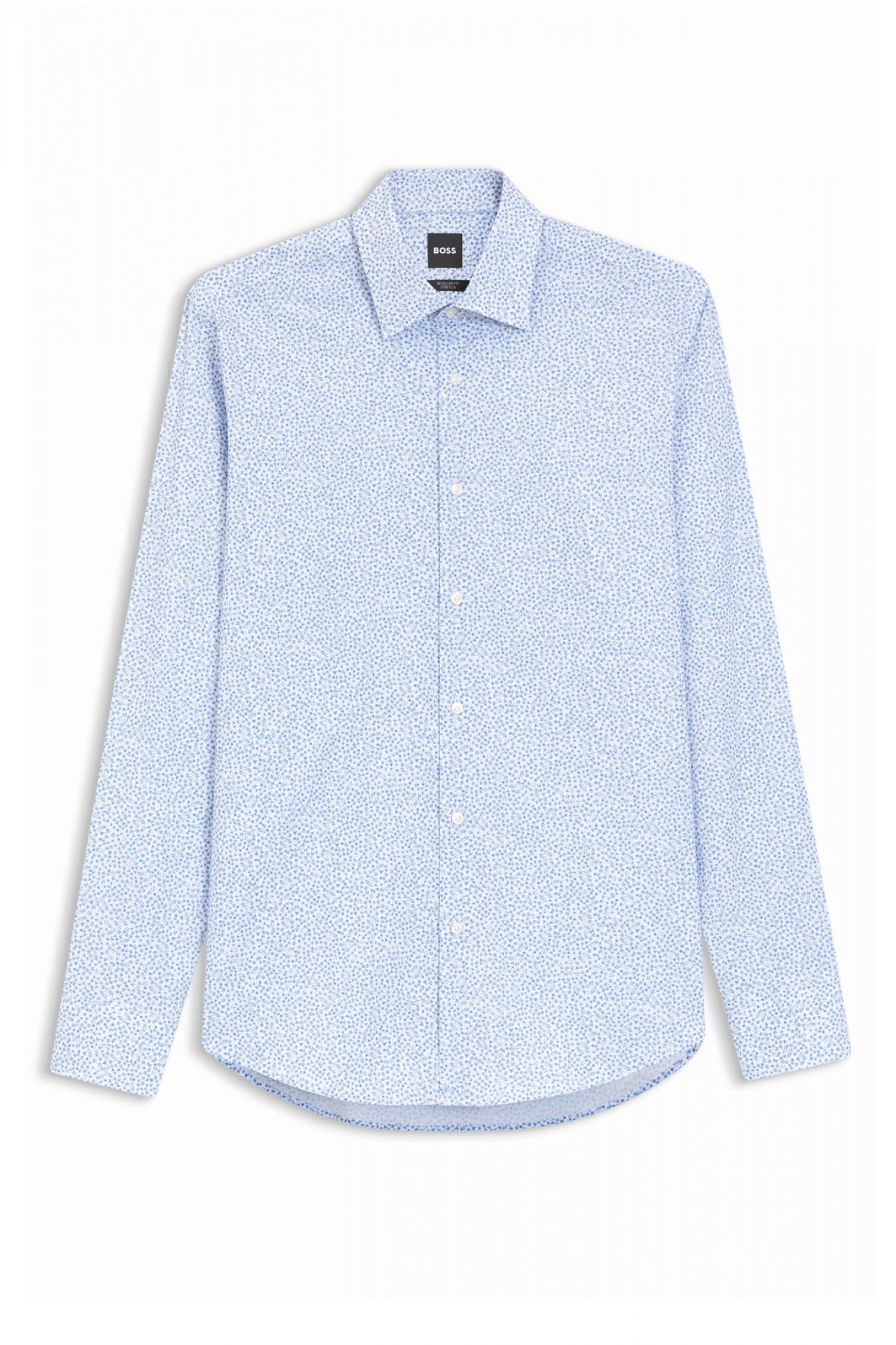 BOSS ΠΟΥΚΑΜΙΣΟ FLORAL REGULAR FIT H-JOE-K-C1-261 ΣΙΕΛ-ΛΕΥΚΟ