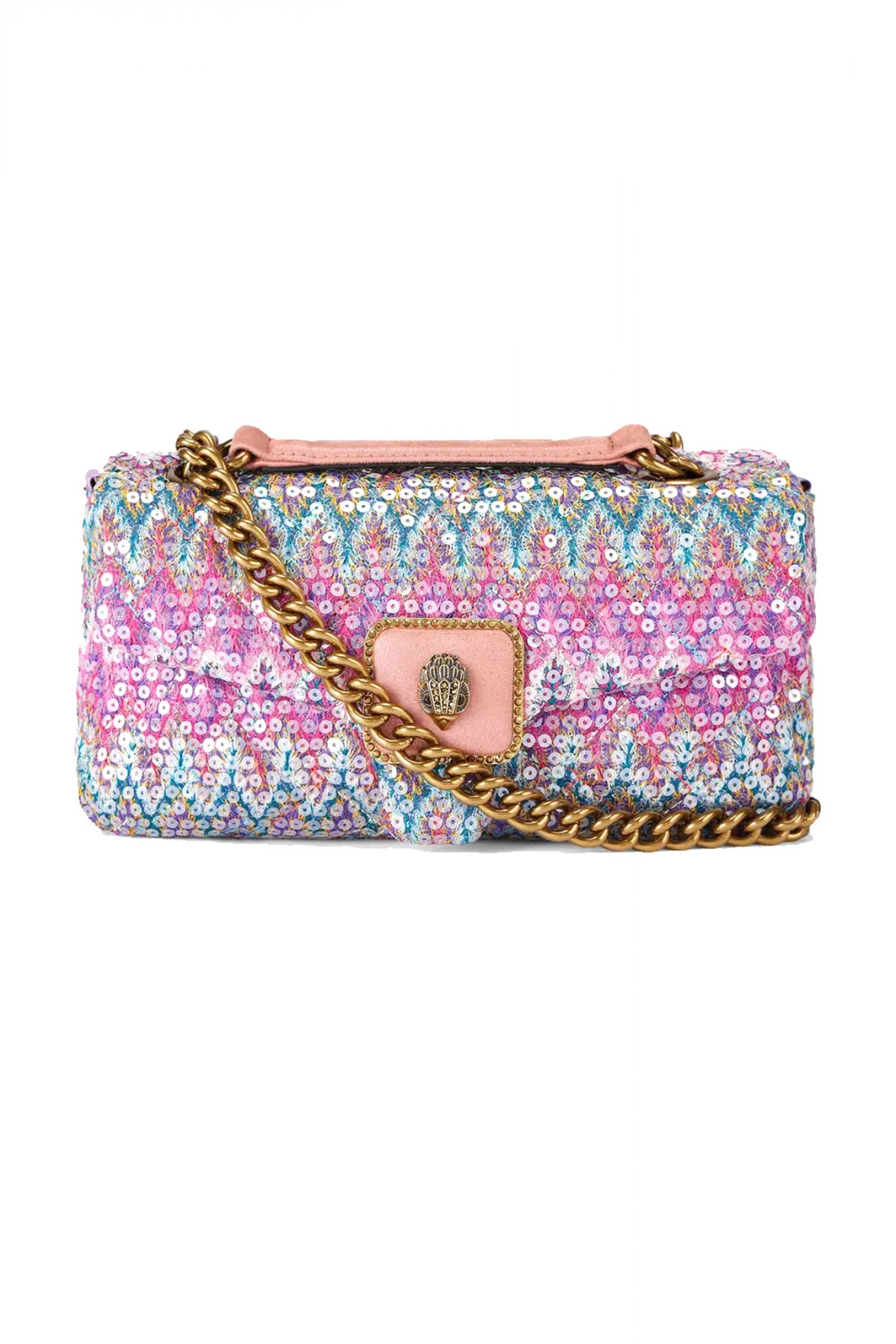 KURT GEIGER ΤΣΑΝΤΑ CROSSBODY/ΩΜΟΥ PIMLICO BAG ΠΑΓΙΕΤΑ AΛΥΣΙΔΑ LOGO ΠΟΛΥΧΡΩΜΟ