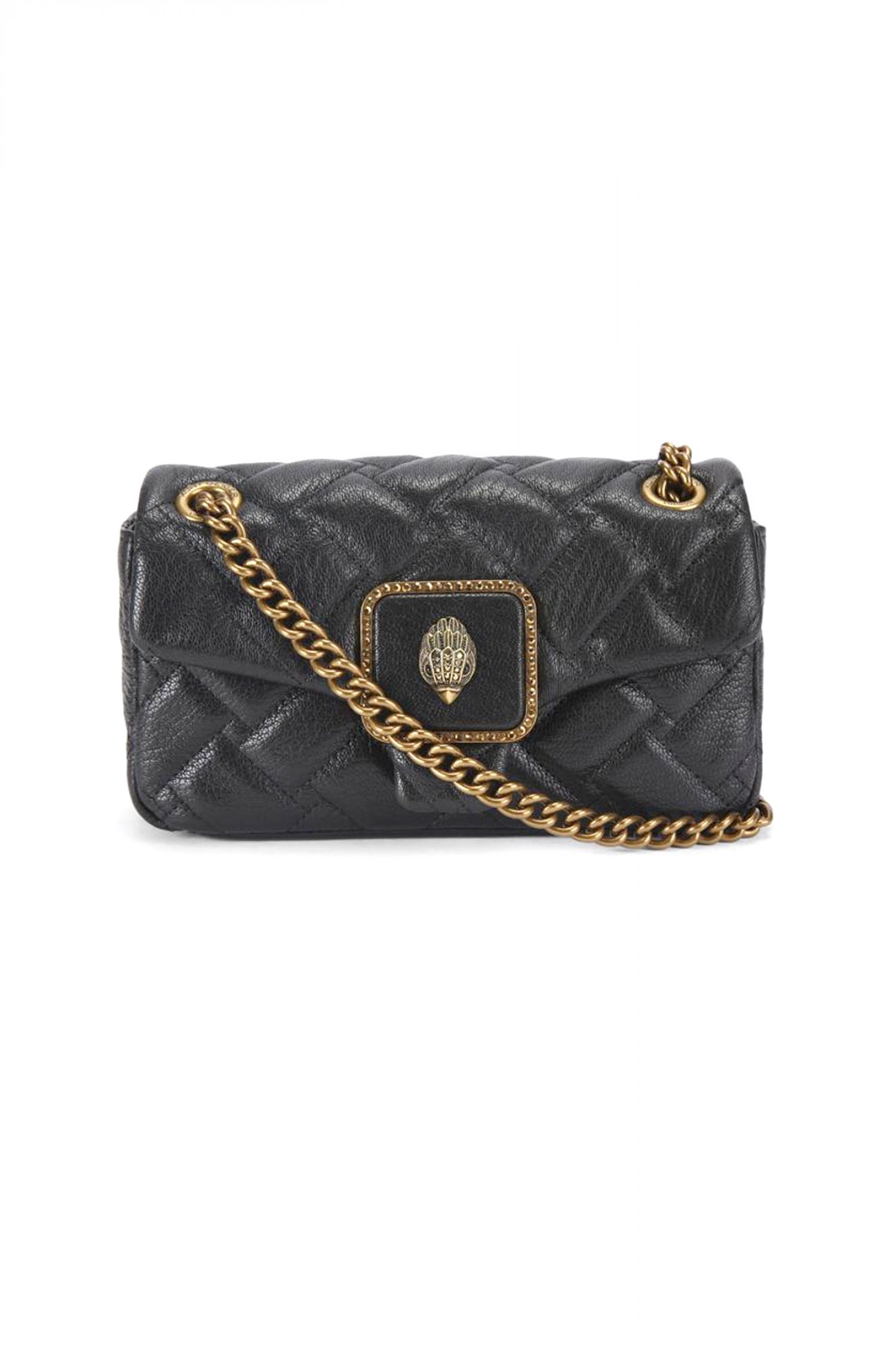 KURT GEIGER ΤΣΑΝΤΑKI CROSSBODY/ΩΜΟΥ FABRIC MΙΝΙ KENSINGTON KAΠΙΤΟΜΕ ΑΛΥΣΙΔΑ LOGO ΜΑΥΡΟ