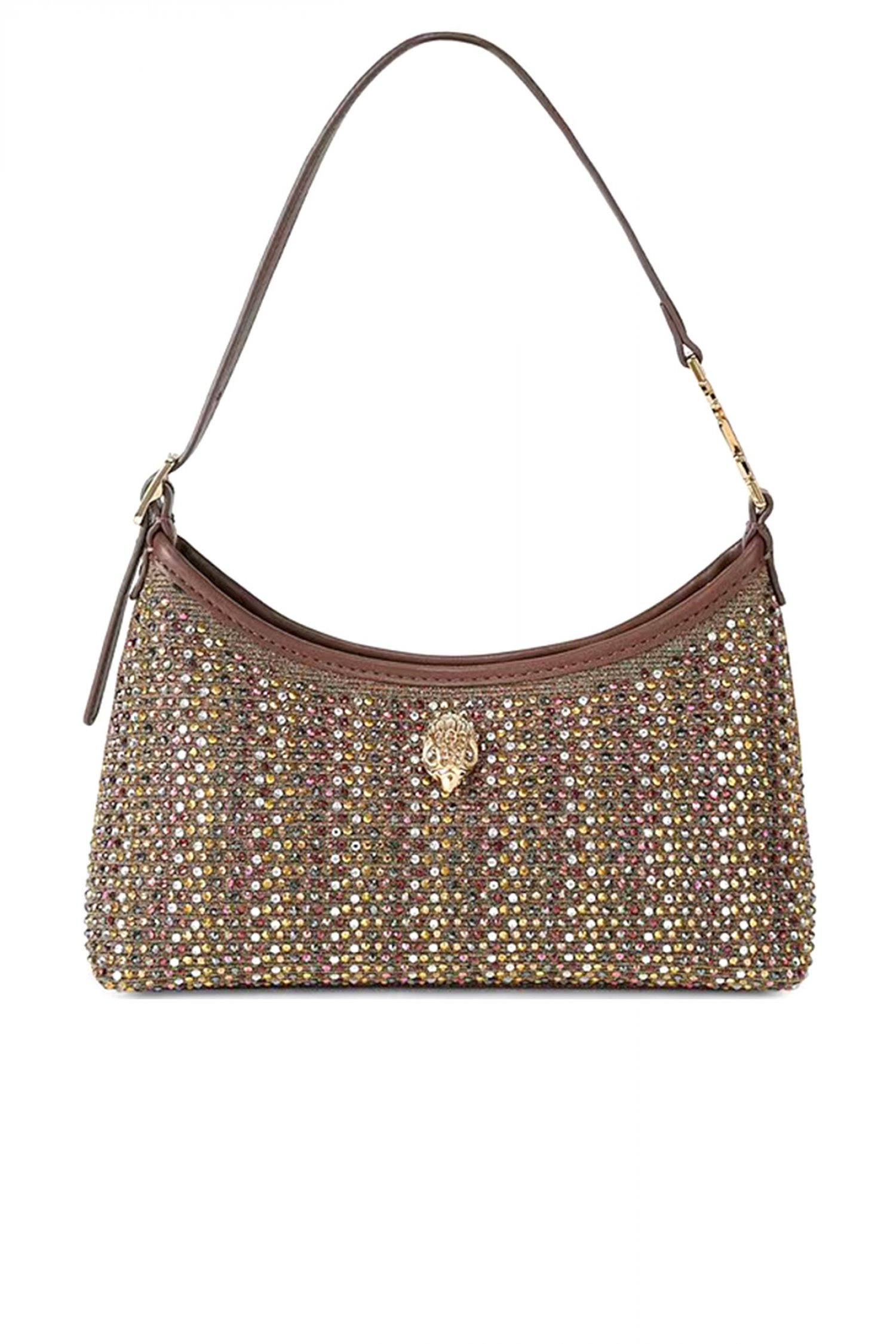 KURT GEIGER ΤΣΑΝΤΑΚΙ ΩΜΟΥ FABRIC KURT SLING ΠΟΛΥΧΡΩΜΑ ΣΤΡΑΣ MΠΡΟΝΖΕ