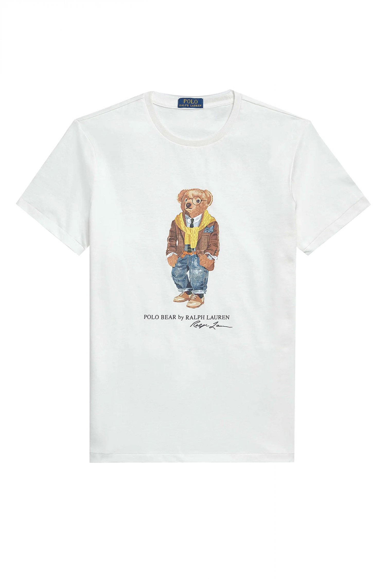 RALPH LAUREN T-SHIRT CUSTOM SLIM FIT LOGO BEAR ΛΕΥΚΟ