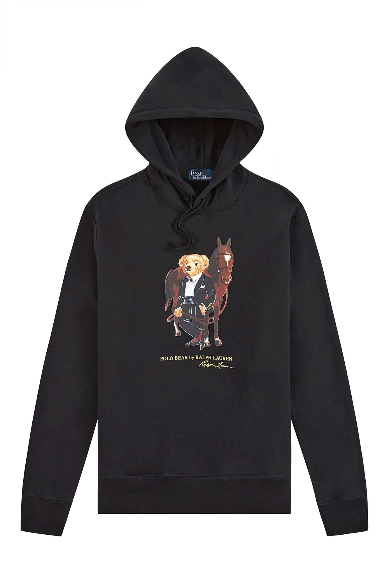 RALPH LAUREN ΦΟΥΤΕΡ HOODIE LOGO BEAR ΜΑΥΡΟ