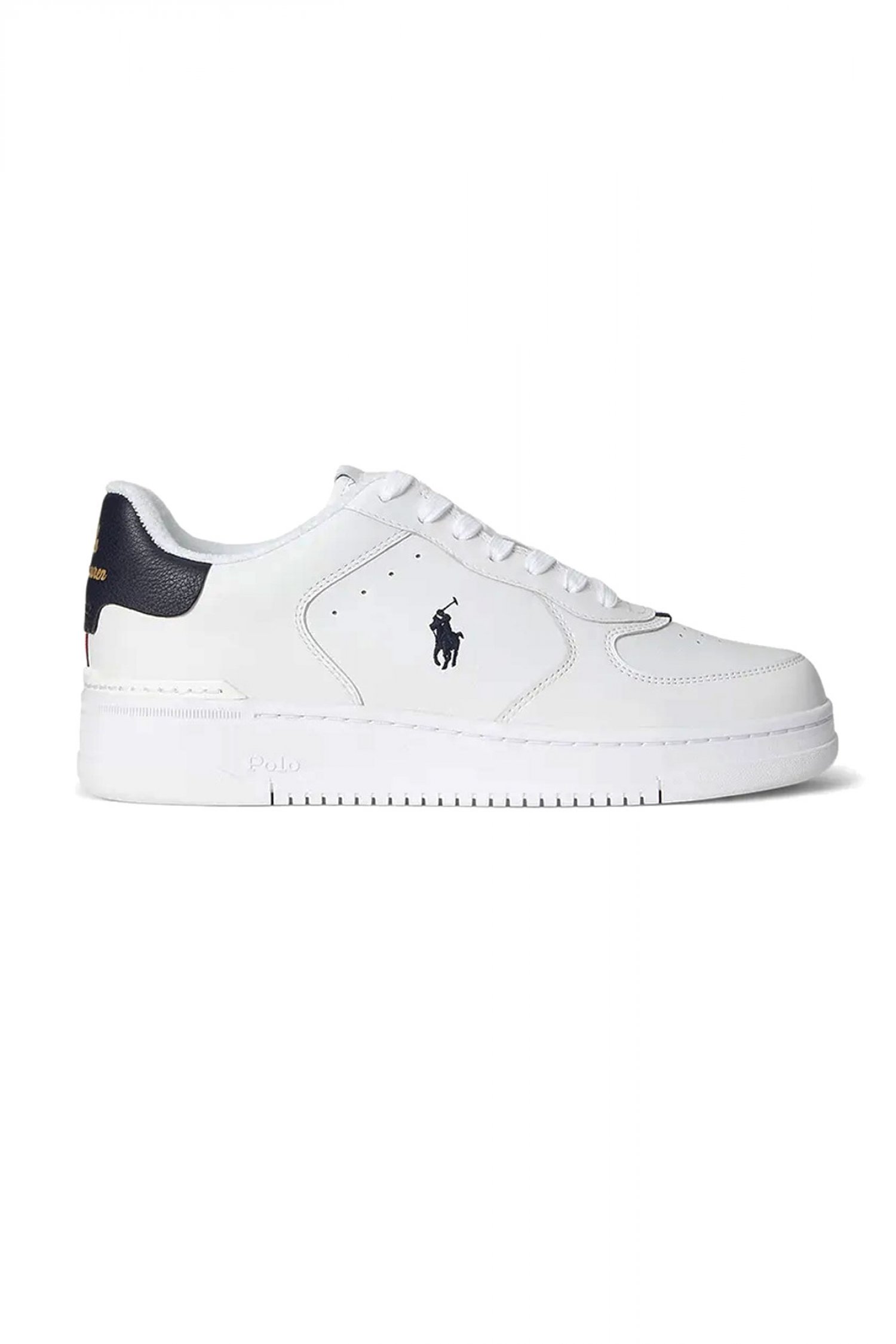 RALPH LAUREN ΠΑΠΟΥΤΣΙΑ SNEAKERS MASTR CT RIB-SK-LTL ΛΕΥΚΟ-ΜΠΛΕ