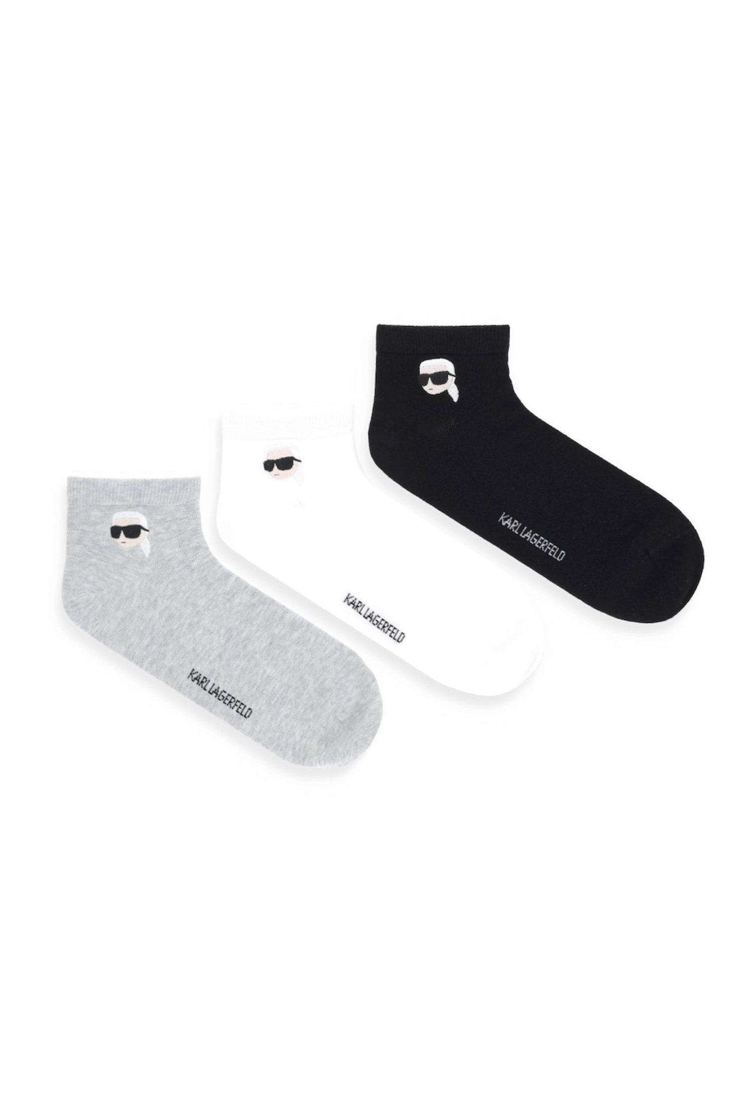 KARL LAGERFELD ΚΑΛΤΣΕΣ IKON SNEAKER SOCK 3P ΜΑΥΡΟ-ΓΚΡΙ-ΛΕΥΚΟ