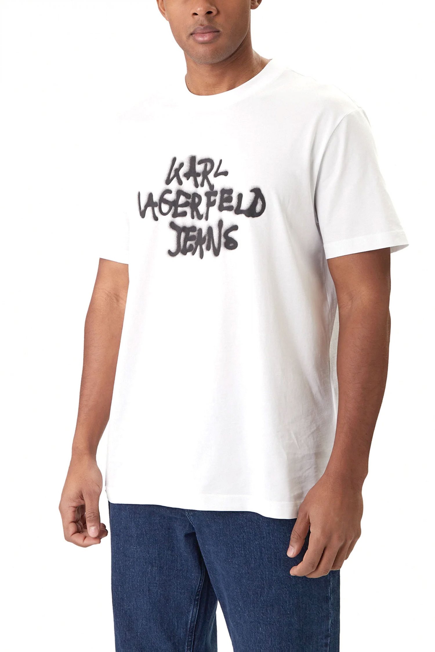 KARL LAGERFELD JEANS T-SHIRT REGULAR FIT SS GRAFFITI TEE ΛΕΥΚΟ