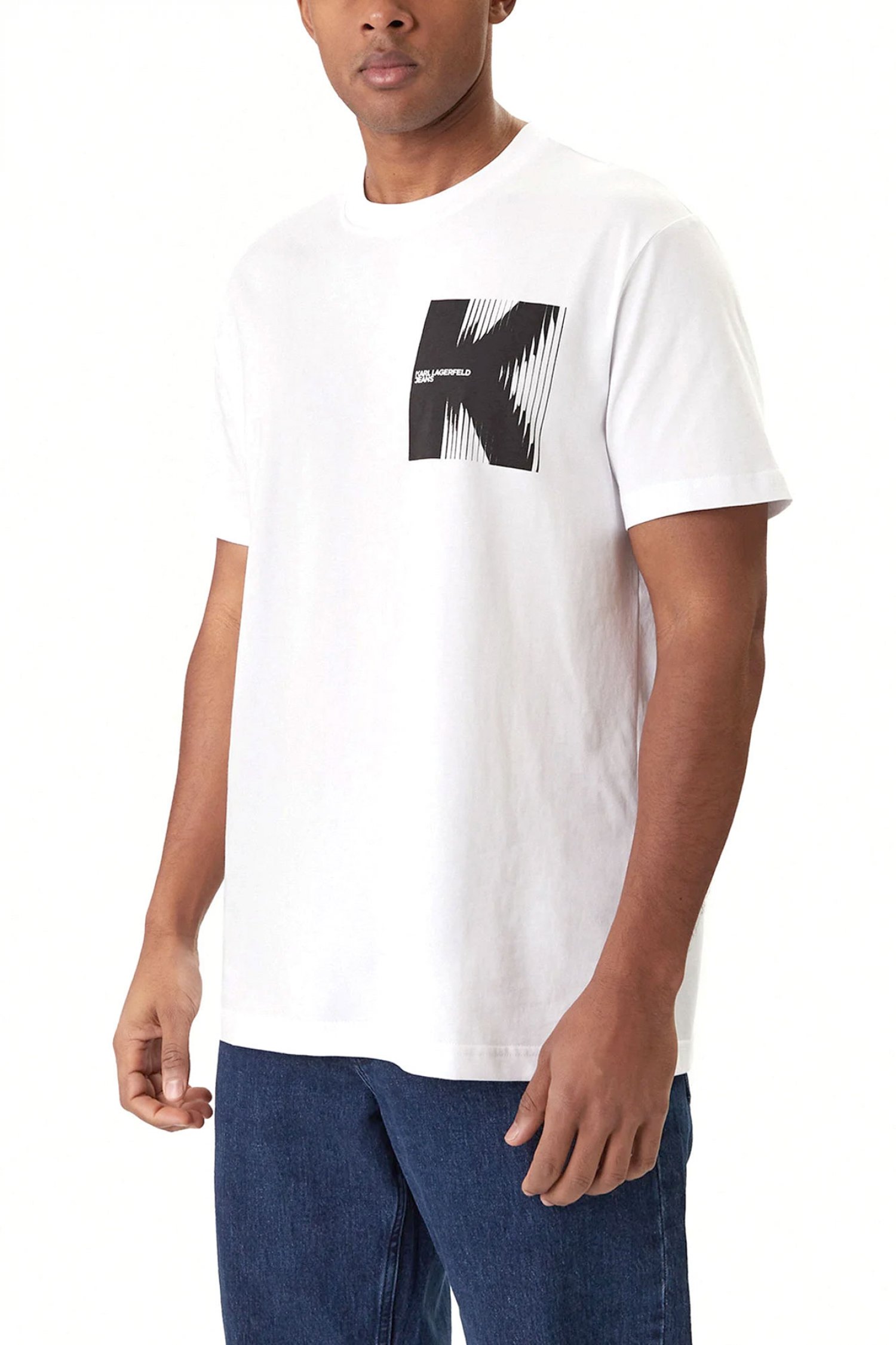 KARL LAGERFELD JEANS T-SHIRT REGULAR FIT SS K LOGO TEE ΛΕΥΚΟ