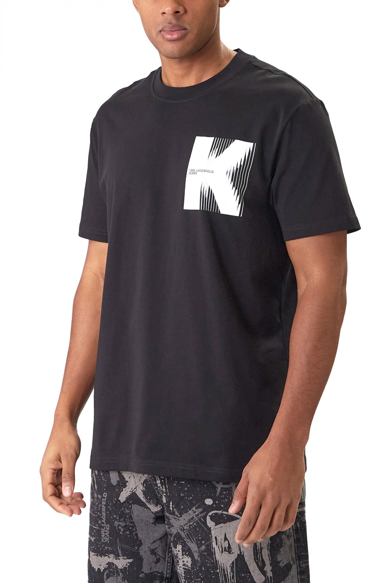 KARL LAGERFELD JEANS T-SHIRT REGULAR FIT SS K LOGO TEE ΜΑΥΡΟ
