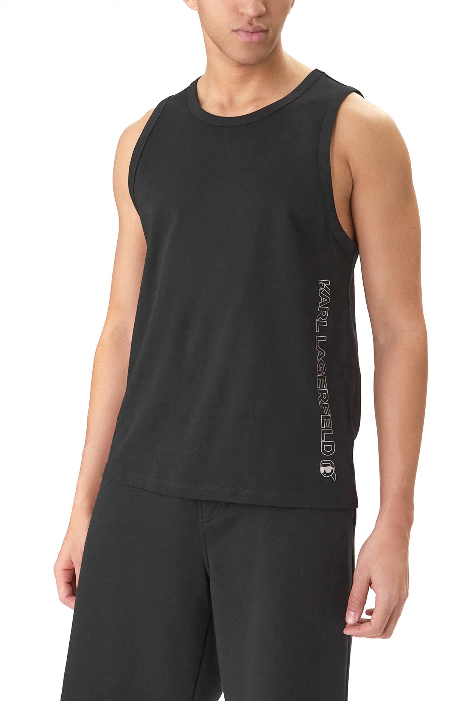 KARL LAGERFELD TOP IKON SHINE BEACH TANK ΜΑΥΡΟ