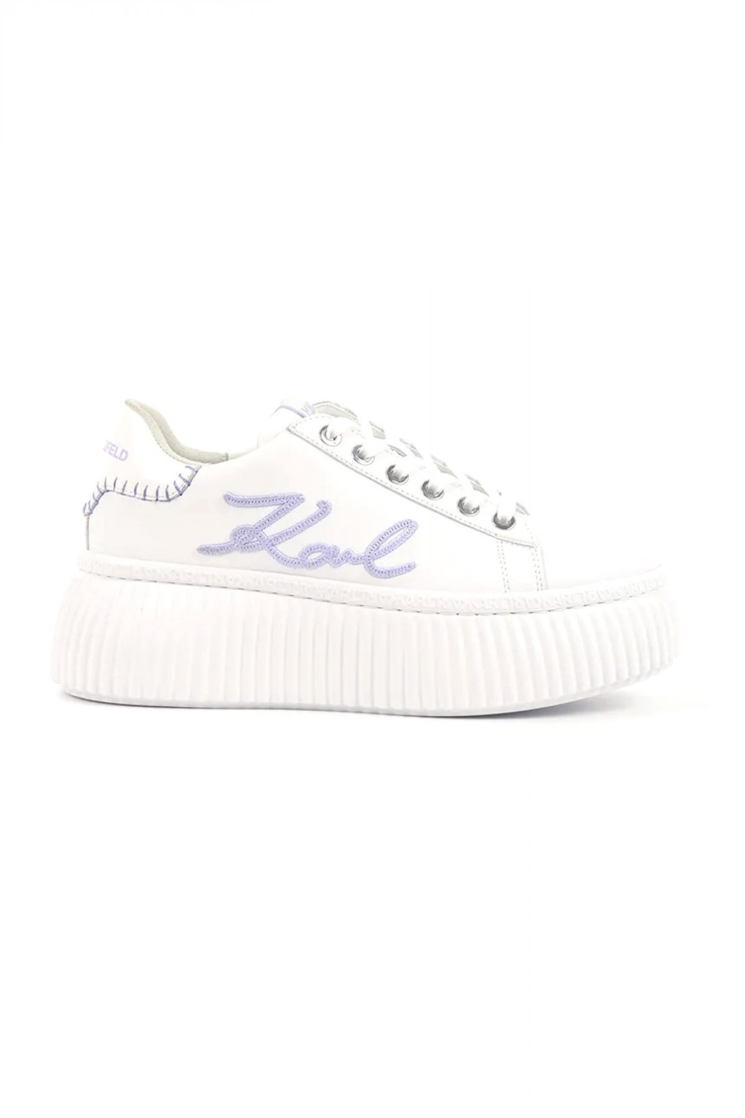 KARL LAGERFELD ΠΑΠΟΥΤΣΙΑ SNEAKERS KREEPER LO ANAΓΛΥΦΟ LOGO ΛΕΥΚΟ/ΛΙΛΑ