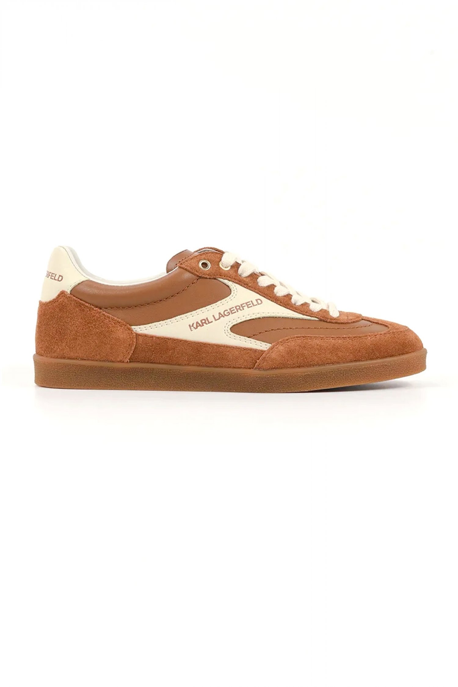 KARL LAGERFELD ΠΑΠΟΥΤΣΙΑ SNEAKERS KANDIDATE LO LACE ΔΕΡΜΑ/ΣΟΥΕΤ LOGO ΤΑΜΠΑ/ΛΕΥΚΟ