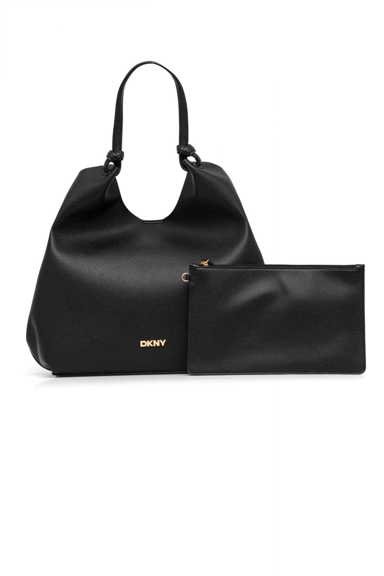 DKNY ΤΣΑΝΤΑ ΩΜΟΥ PAULA LG TO E ΕΠΙΠΡΟΣΘΕΤΟ ΤΣΑΝΤΑΚΙ LOGO ΜΑΥΡΟ