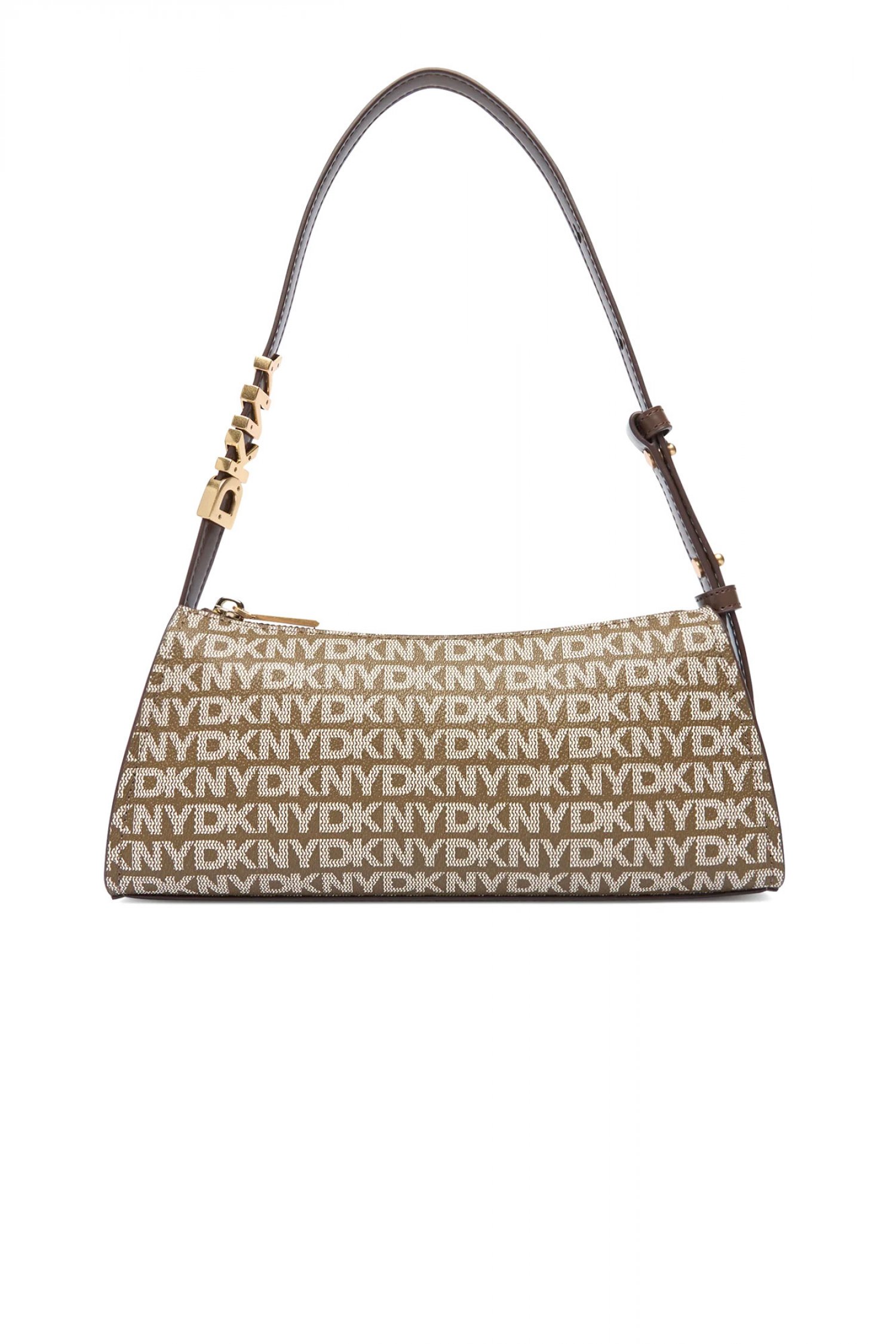 DKNY ΤΣΑΝΤΑ ΩΜΟΥ AVRIL ALL OVER LOGO ΚΑΦΕ