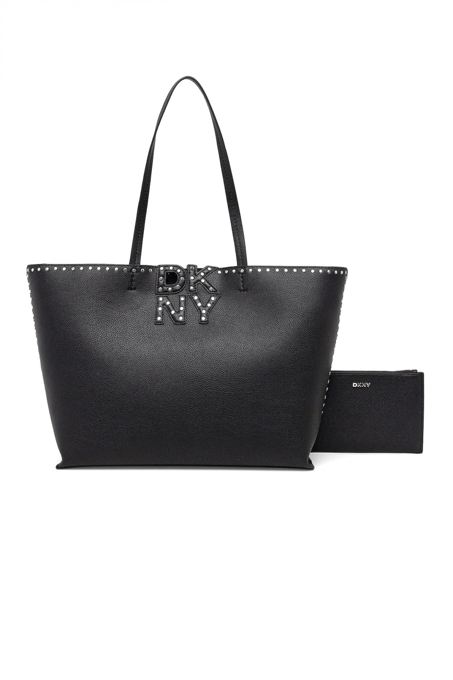 DKNY ΤΣΑΝΤΑ ΩΜΟΥ NICOLE TOTE LOGO ΤΡΟΥΚΣ ΜΑΥΡΟ