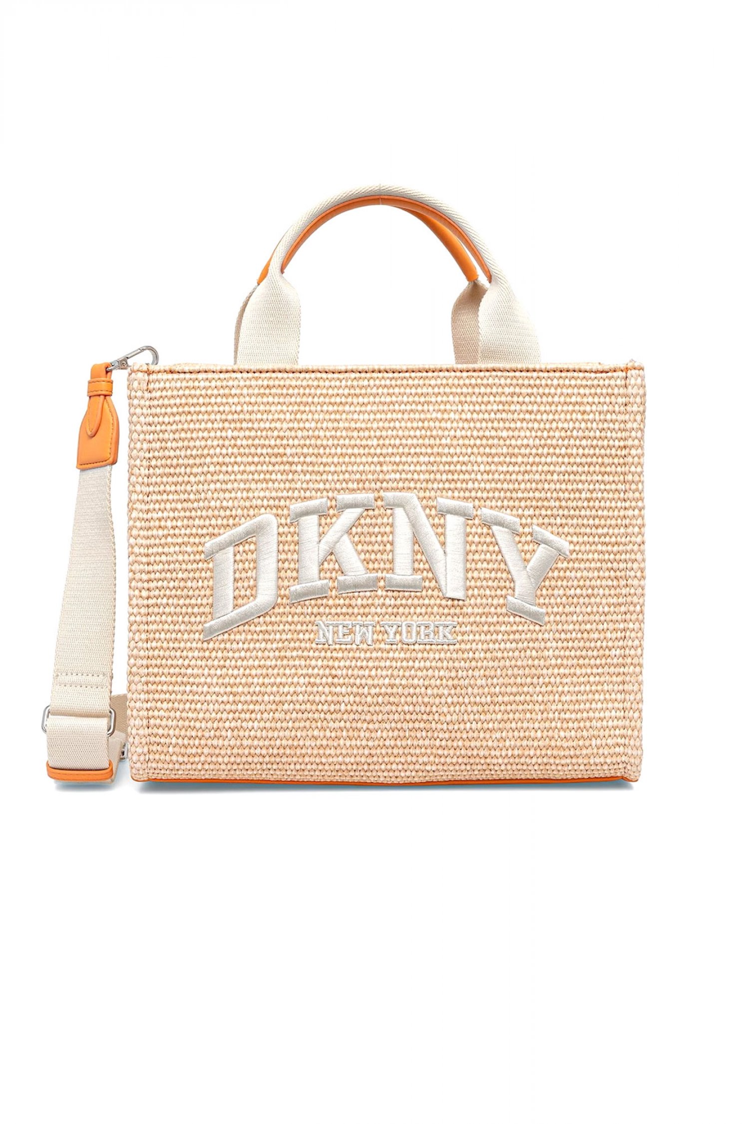 DKNY ΤΣΑΝΤΑ ΧΕΙΡΟΣ/CROSSBODY HADLEE MD TOTE ΨΑΘΙΝΗ LOGO ΑΝΟΙΧΤΟ ΠΟΡΤΟΚΑΛΙ