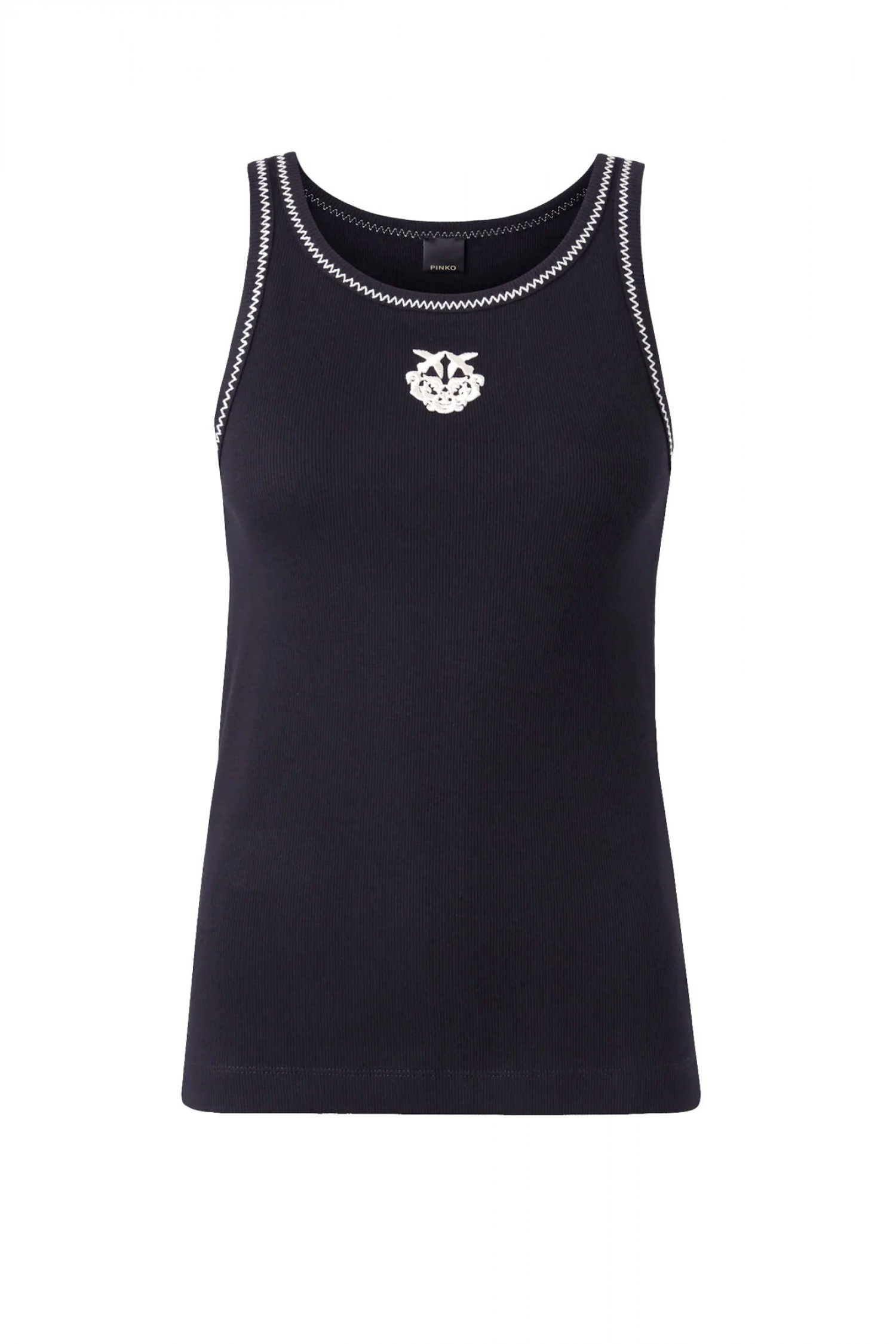 PINKO PINKO ΡΙΜΠ ΦΑΝΕΛΑΚΙ BITETTO TANK TOP ΜΑΥΡΟ