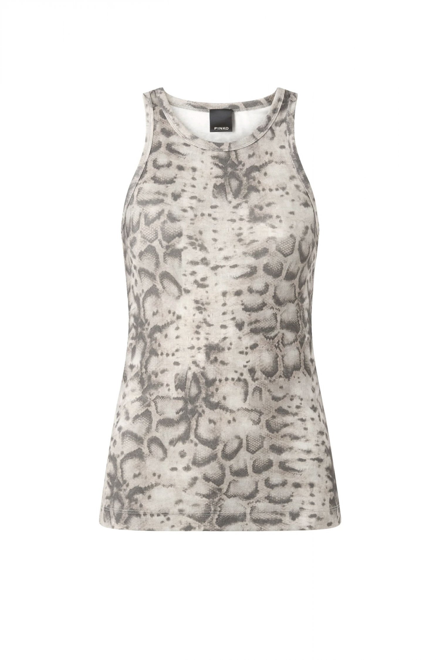 PINKO PINKO ΠΛΕΚΤΟ ΤΟΠ BELFIORE TANK TOP MΠΕΖ - ΜΑΥΡΟ