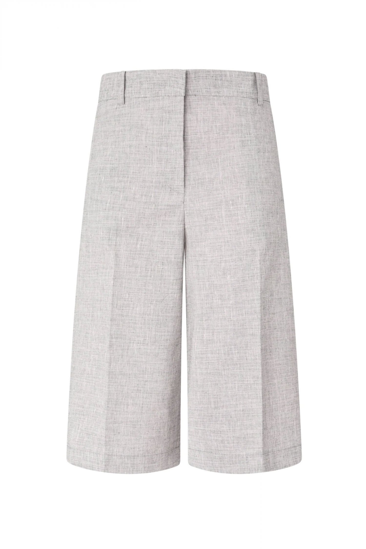 PINKO PINKO ZIP CULOTTE ANGERA BERMUDA FIAMMATO LINO COTONE ΓΚΡΙ