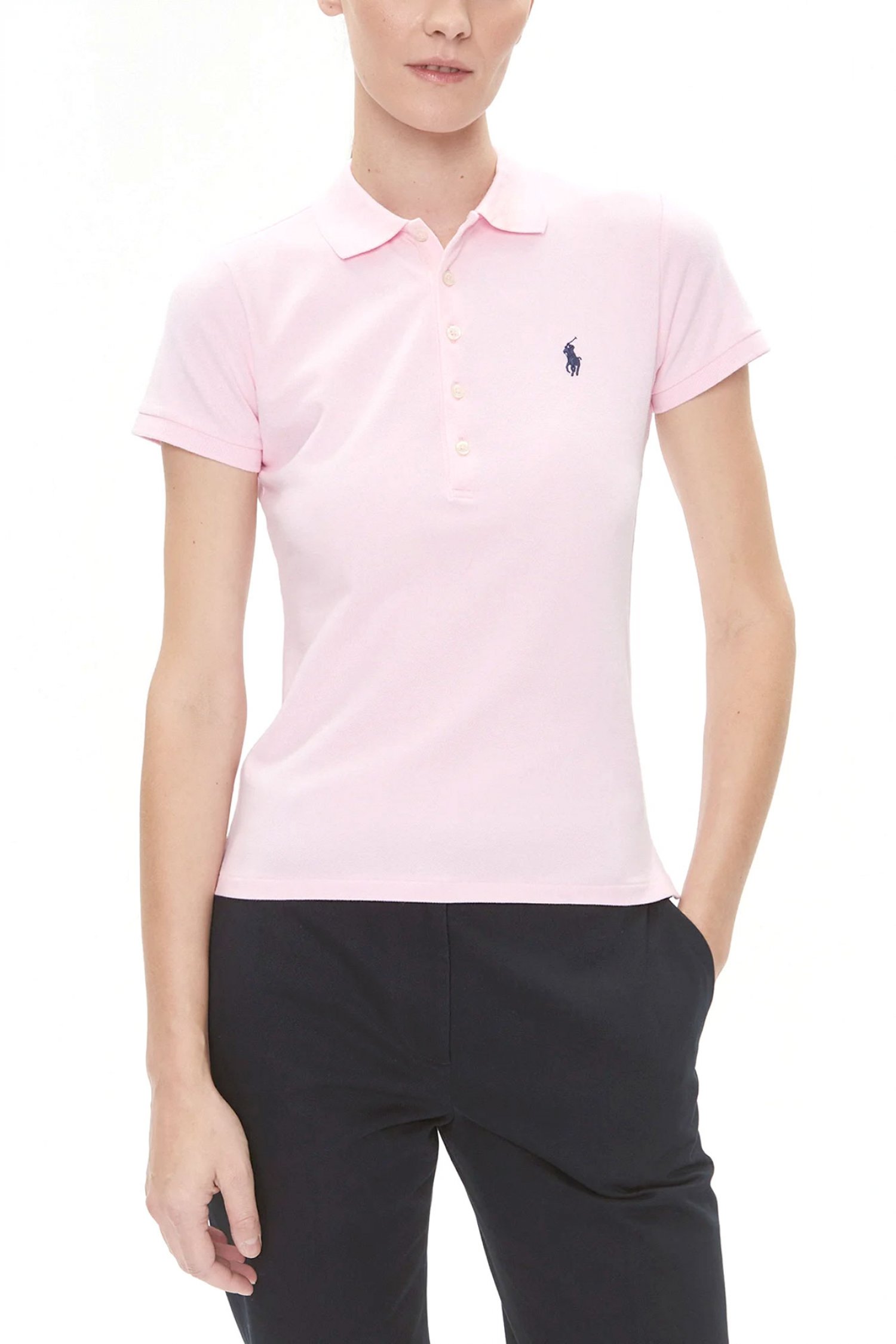 RALPH LAUREN POLO SLMI FIT W BSR LOGO ΡΟΖ