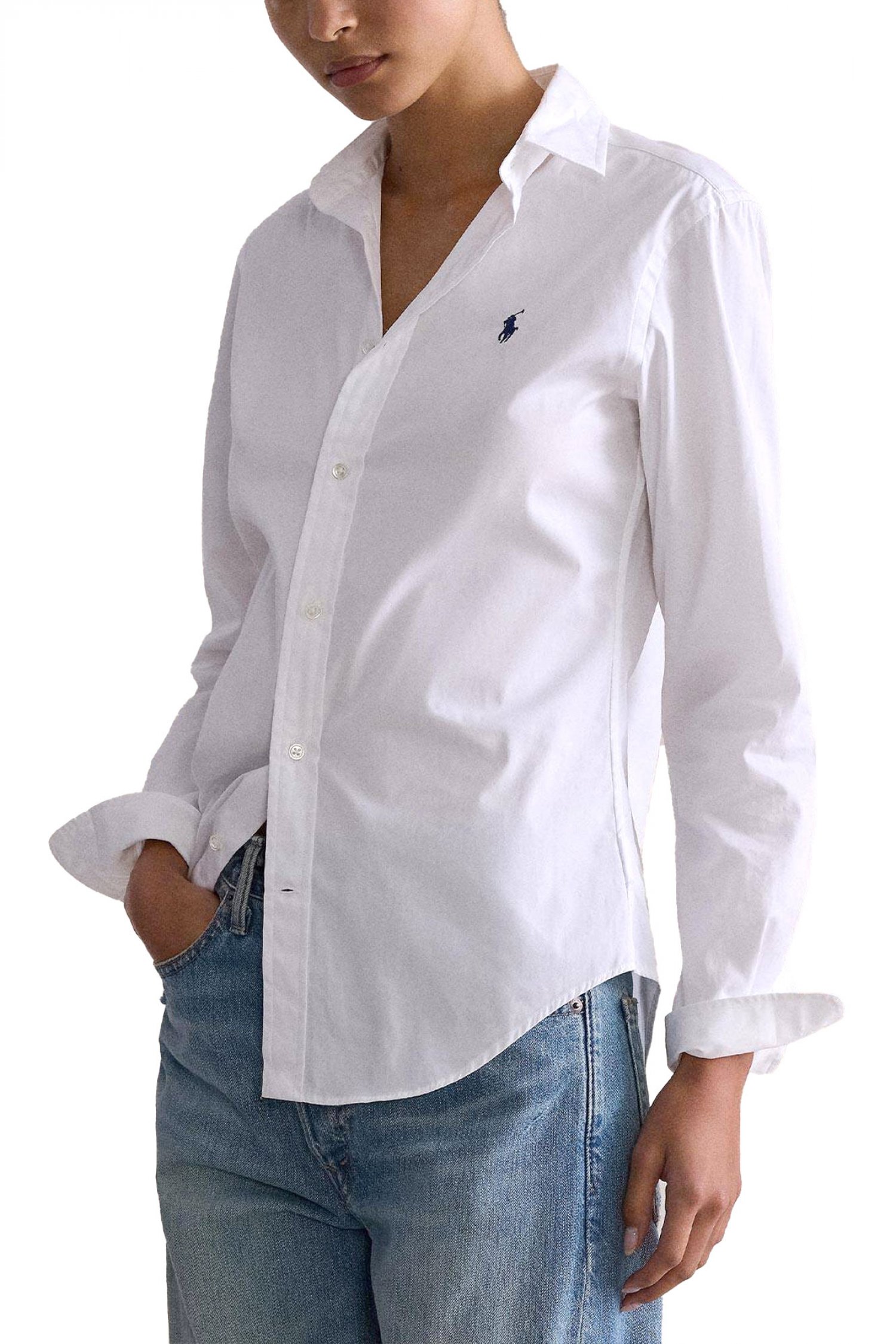 RALPH LAUREN ΠΟΥΚΑΜΙΣΟ W POLO BSR LOGO ΛΕΥΚΟ