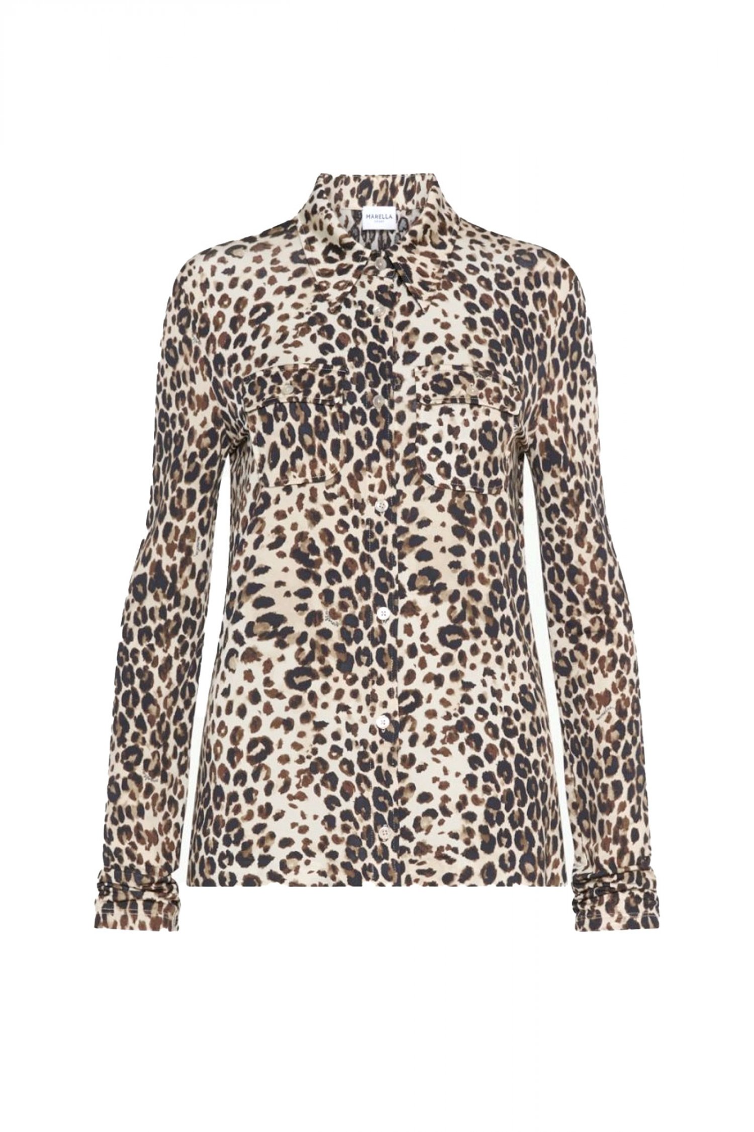 MARELLA SPORT ΠΟΥΚΑΜΙΣΟ MLSVINCI LEOPARD PRINT ΜΠΕΖ-ΚΑΦΕ