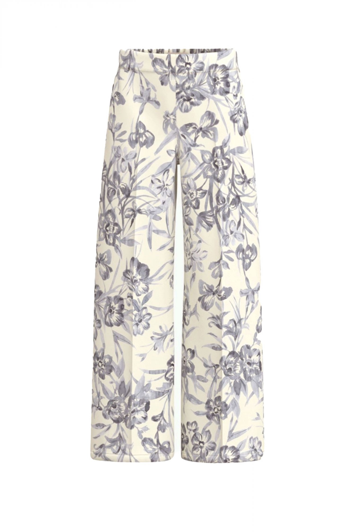 MARELLA EMME ΠΑΝΤΕΛΟΝΙ EMMTAPIOCA CROPPED FLORAL ΛΑΣΤΙΧΟ ΜΕΣΗ ΤΣΕΠΕΣ ΕΚΡΟΥ-ΜΠΛΕ