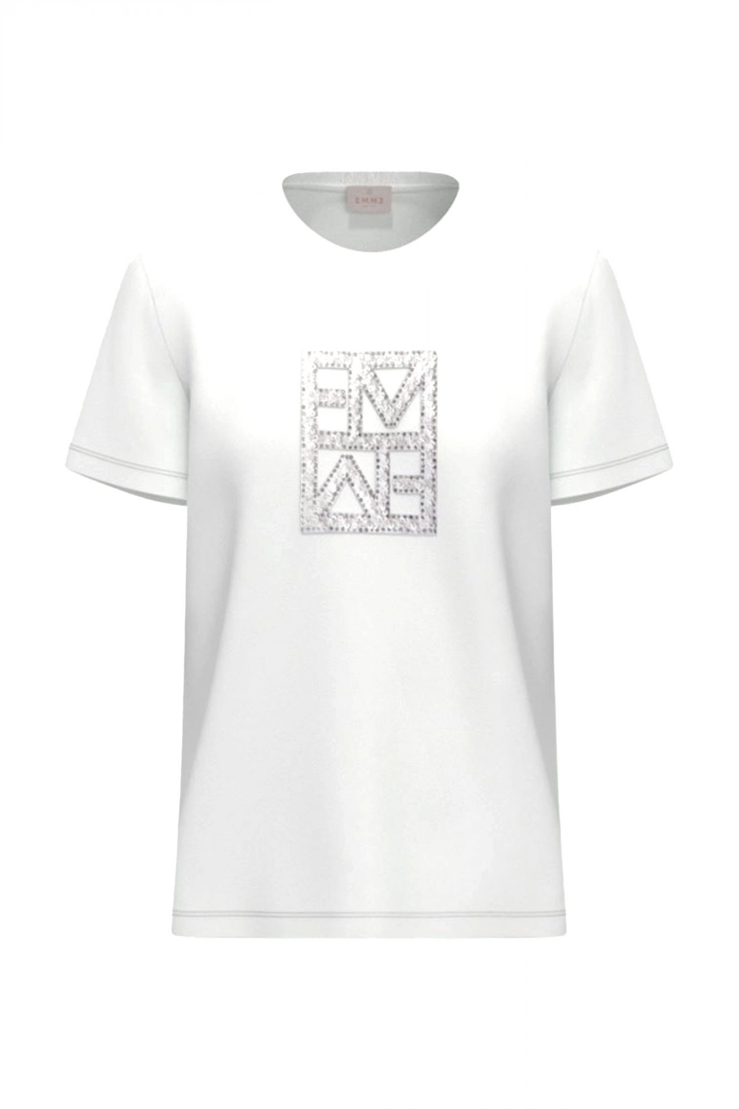 MARELLA EMME T-SHIRT EMMTEMA ΠΑΓΙΕΤΑ ΣΤΡΑΣ ΛΕΥΚΟ