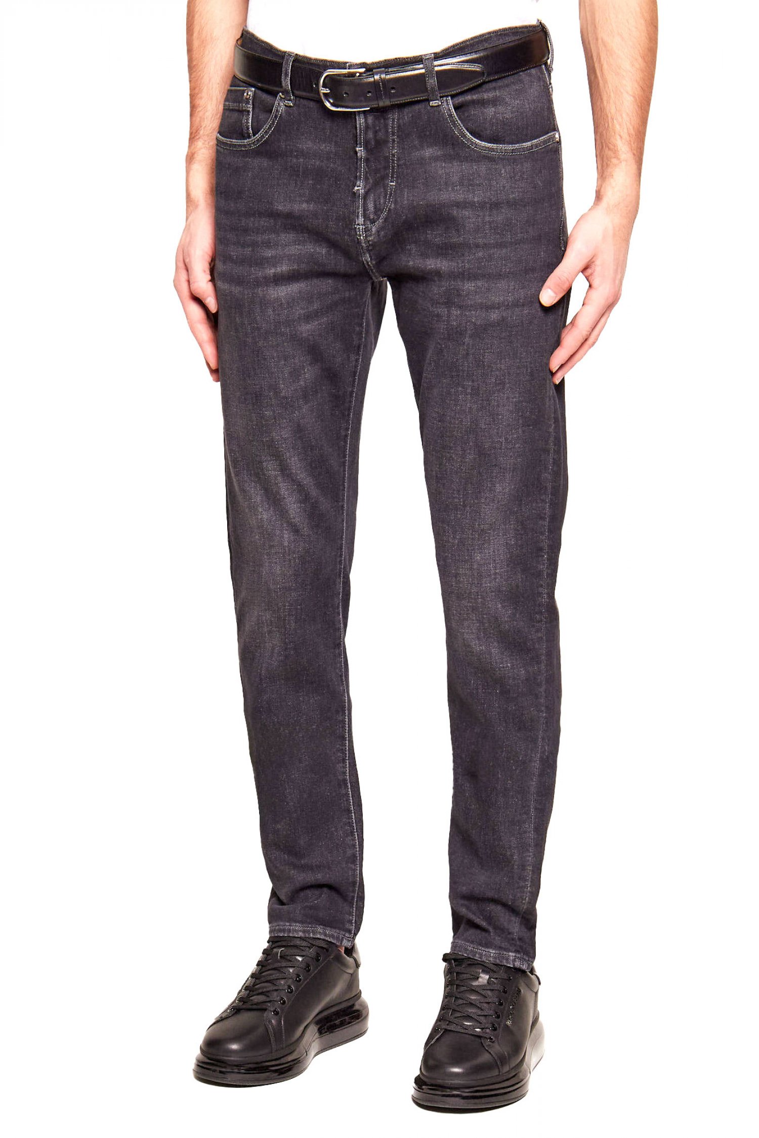 KARL LAGERFELD ΠΑΝΤΕΛΟΝΙ JEANS TAPERED FIT LUXE AUTHENTIC DENIM ΜΑΥΡΟ