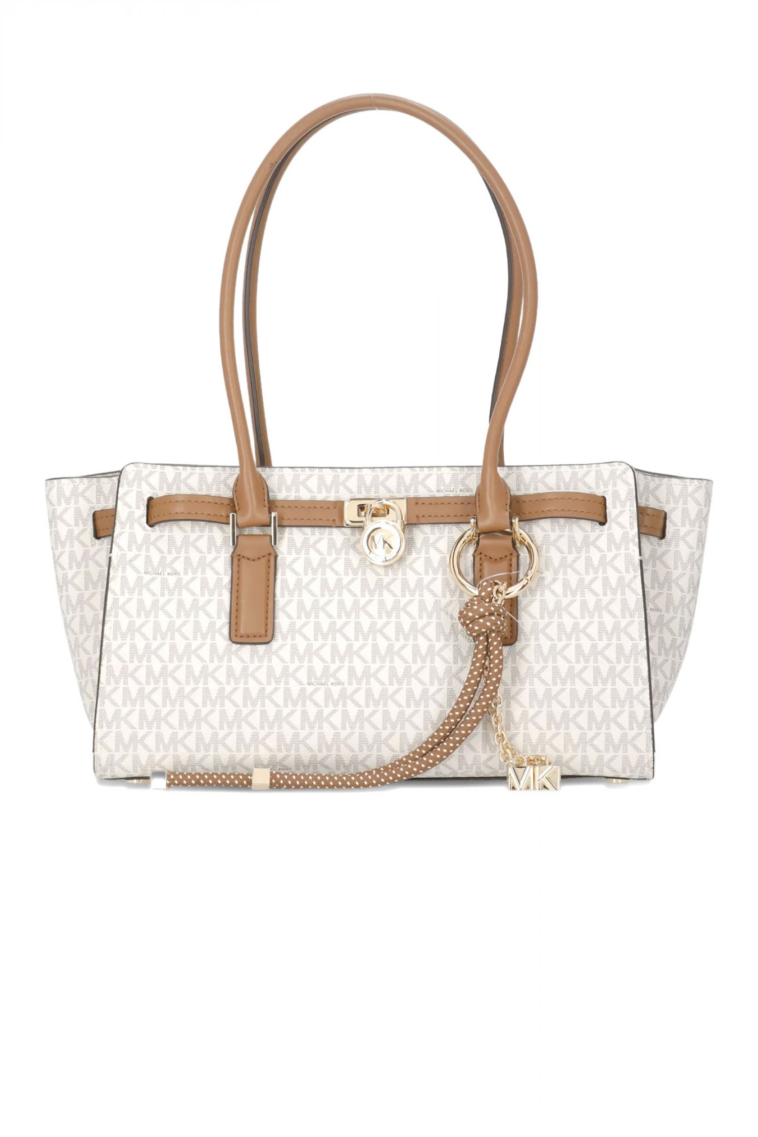 Michael Kors MICHAEL KORS ΤΣΑΝΤΑ ΩΜΟΥ HAMILTON MODERNE AΠΟΣΠΩΜΕΝΟΣ ΚΡΙΚΟΣ ALL OVER LOGO ΜΠΕΖ/ΤΑΜΠΑ