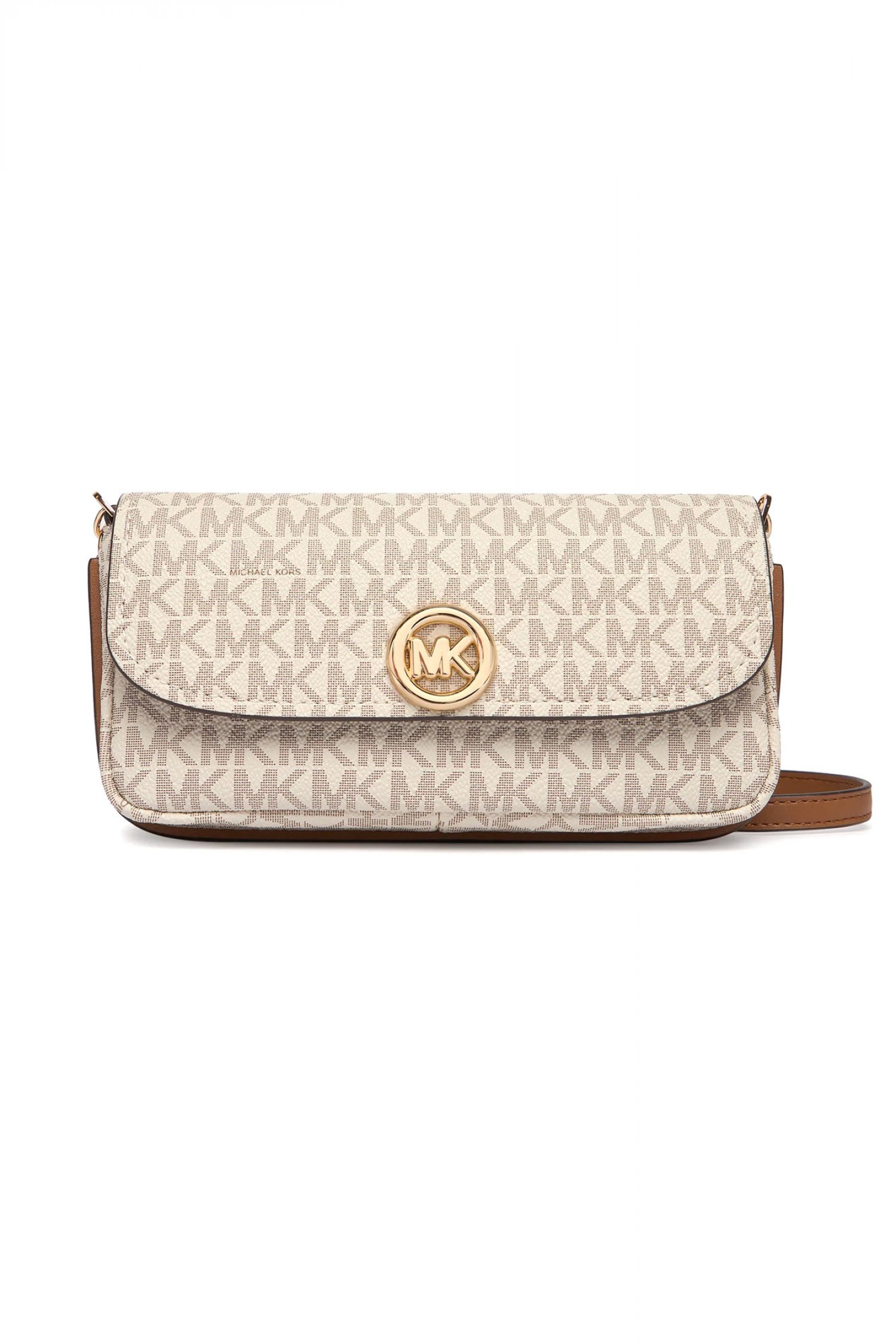 Michael Kors MICHAEL KORS ΤΣΑΝΤΑΚΙ CROSSBODY/ΩΜΟΥ NOLITA ΑLL OVER LOGO ΜΠΕΖ/ΤΑΜΠΑ
