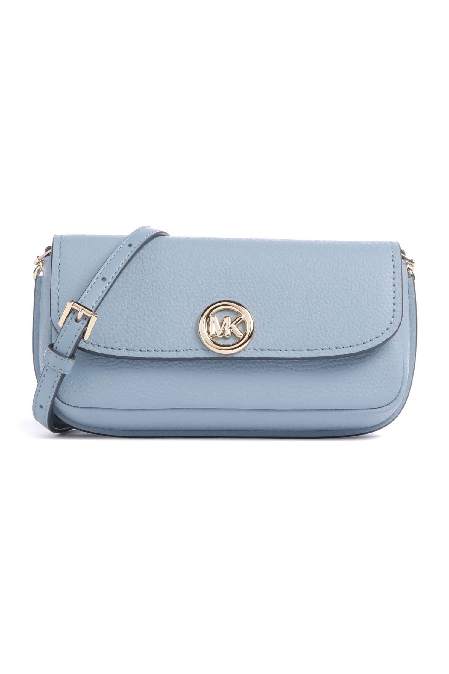Michael Kors MICHAEL KORS ΤΣΑΝΤΑΚΙ CROSSBODY/ΩΜΟΥ NOLITA METAΛΛΙΚΟ LOGO ΓΑΛΑΖΙΟ