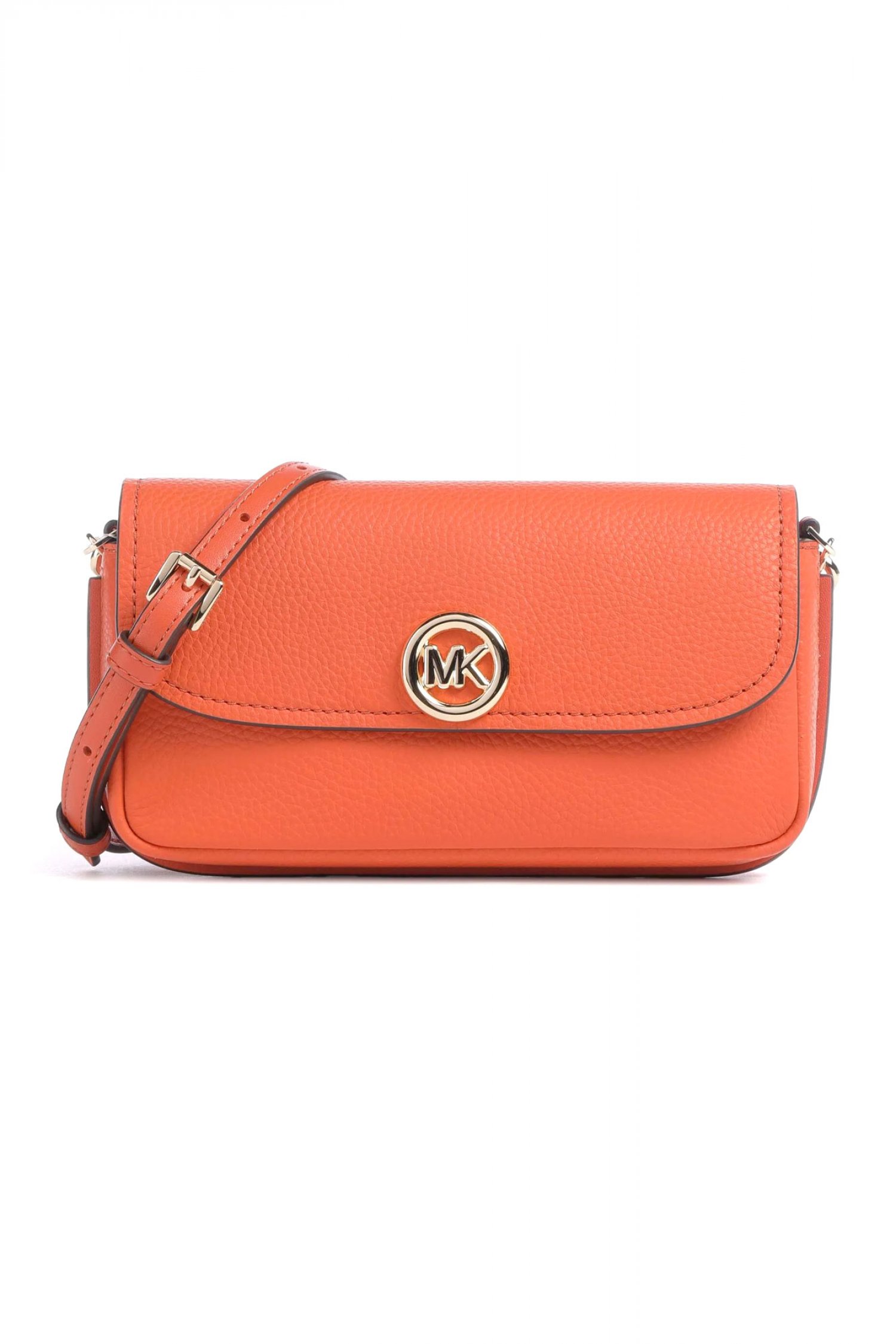 Michael Kors MICHAEL KORS ΤΣΑΝΤΑΚΙ CROSSBODY/ΩΜΟΥ NOLITA METAΛΛΙΚΟ LOGO ΠΟΡΤΟΚΑΛΙ