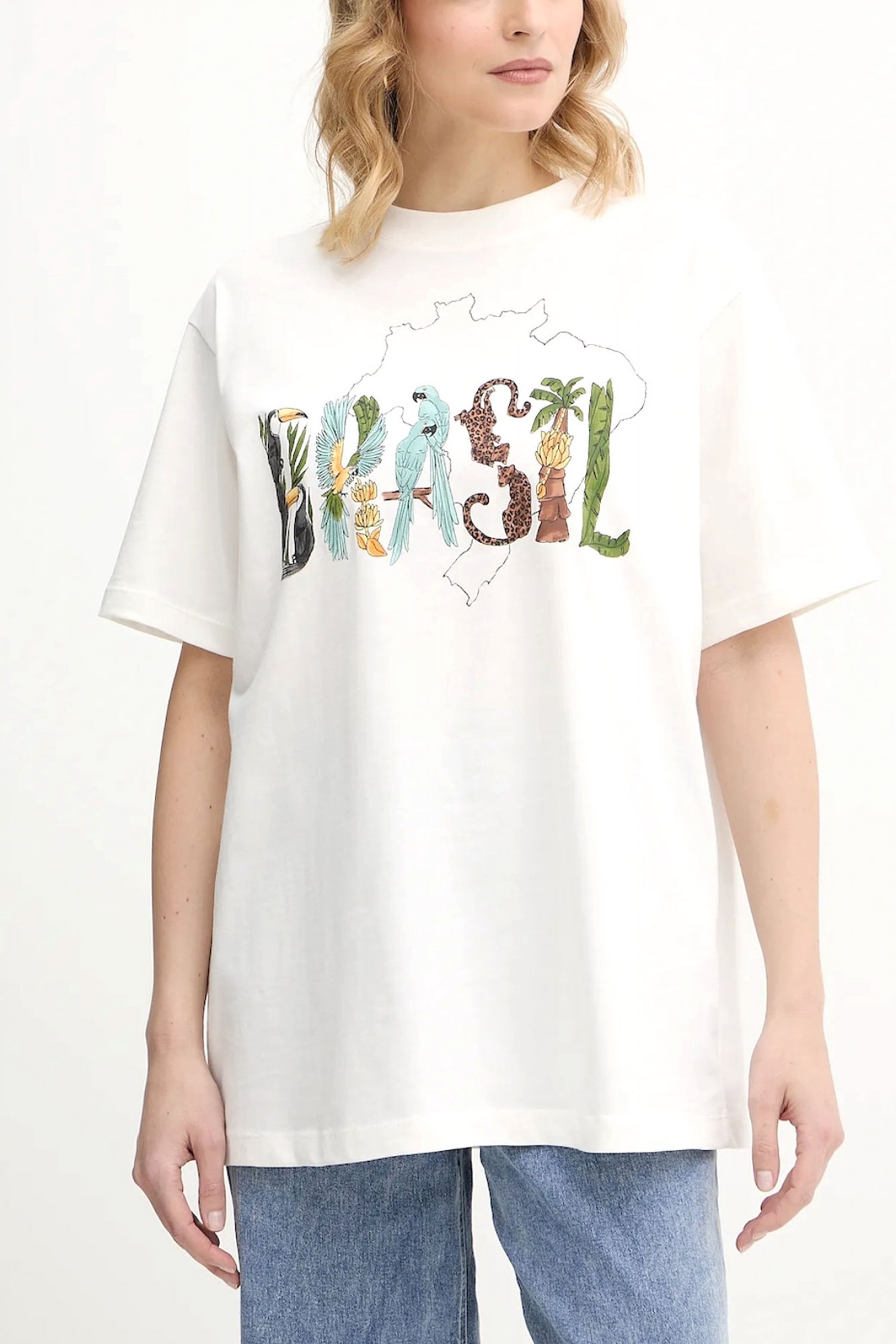 FARM RIO T-SHIRT BRASIL RELAXED FIT ΕΚΡΟΥ