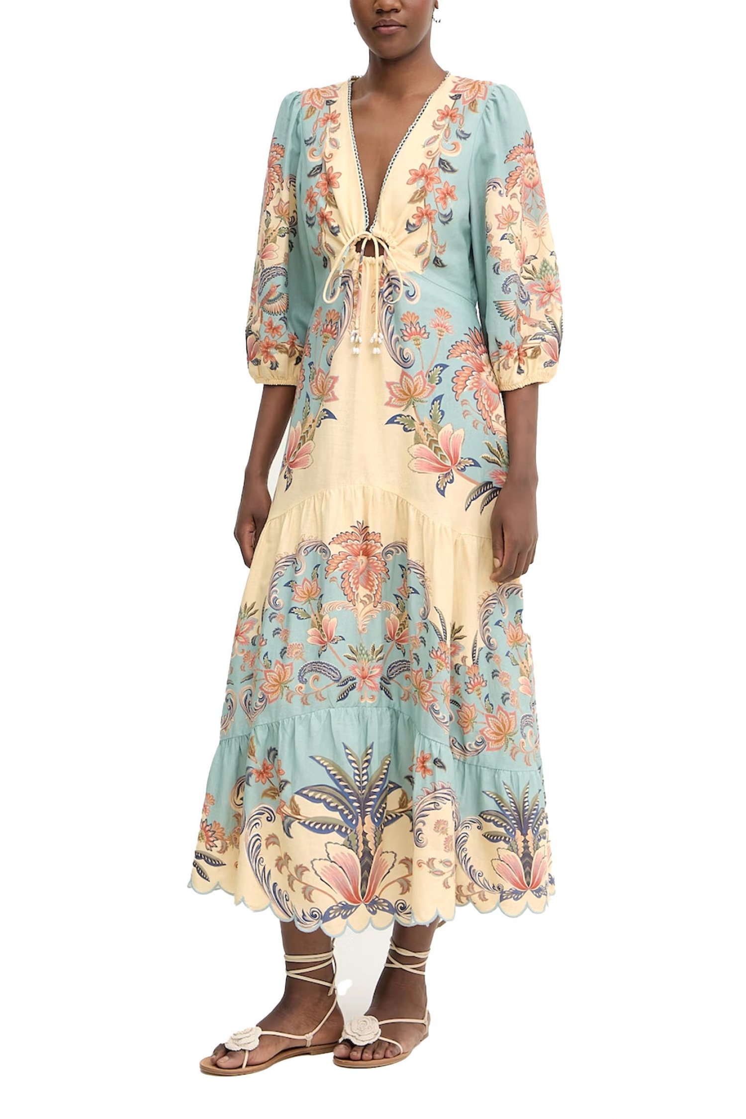 FARM RIO FARM RIO ΦΟΡΕΜΑ MAXI BOHO BEAUTY BUTTER ΒΟΛΑΝ ΤΕΛΕΙΩΜΑ ΜΠΕΖ-ΒΕΡΑΜΑΝ