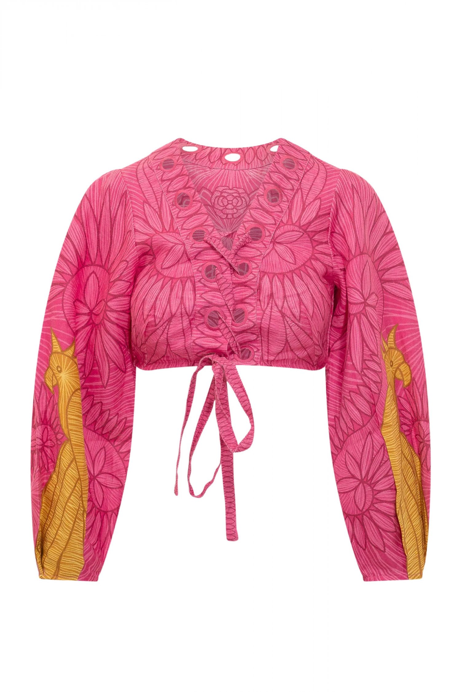 FARM RIO FARM RIO TOP CROPPED USIACURI MULTICOLOR EYELET ΦΟΥΞΙΑ