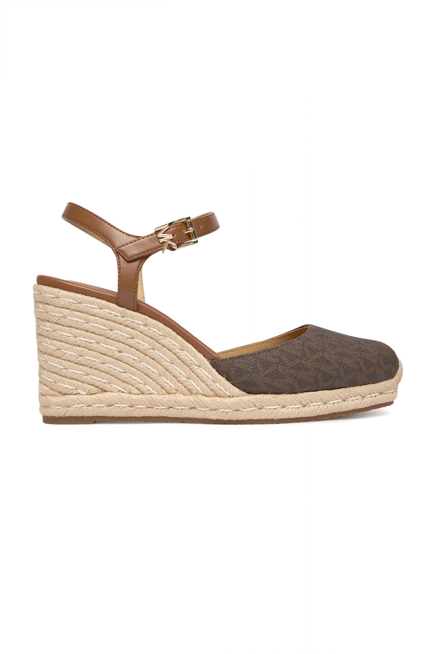 MICHAEL KORS ΠΑΠΟΥΤΣΙΑ ΠΛΑΤΦΟΡΜEΣ KENZIE WEDGE ALL OVER LOGO ΚΑΦΕ/ΤΑΜΠΑ