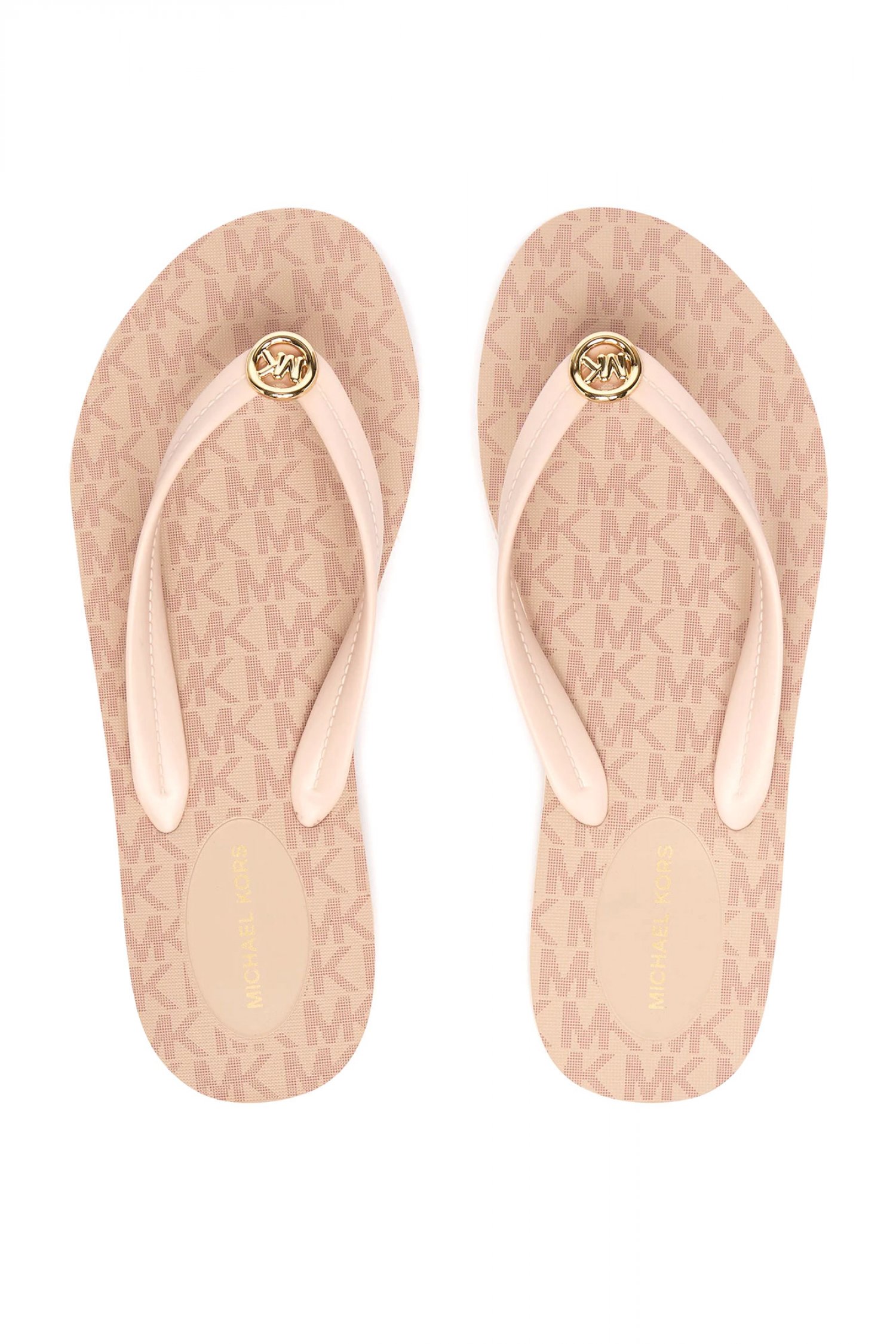 MICHAEL KORS ΠΑΠΟΥΤΣΙΑ ΣΑΓΙΟΝΑΡΕΣ POSIE FLIP FLOP METAΛΛΙΚΟ LOGO ΡΟΖ