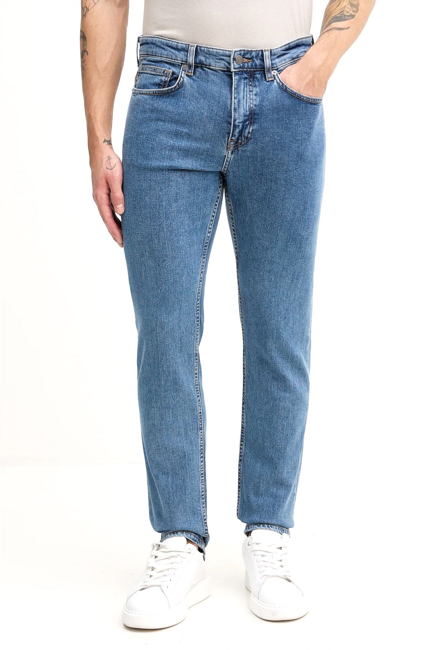 BOSS CASUAL ΠΑΝΤΕΛΟΝΙ JEANS DELAWARE BO START SLIM ΜΠΛΕ