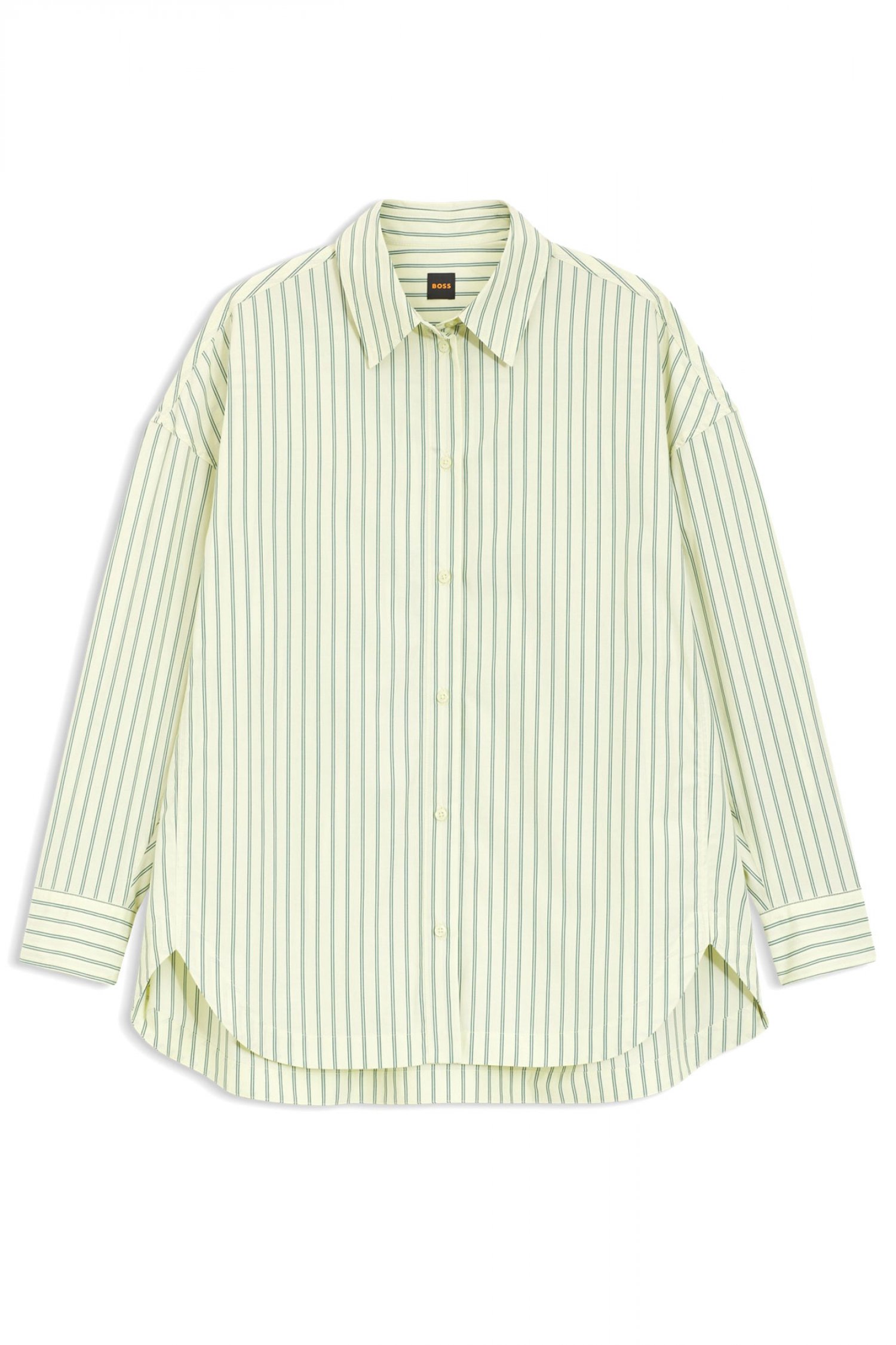 Boss BOSS CASUAL ΠΟΥΚΑΜΙΣΟ ΡΙΓΕ C_BOSTATTA OVERSIZED ΛΑΧΑΝΙ-ΠΡΑΣΙΝΟ