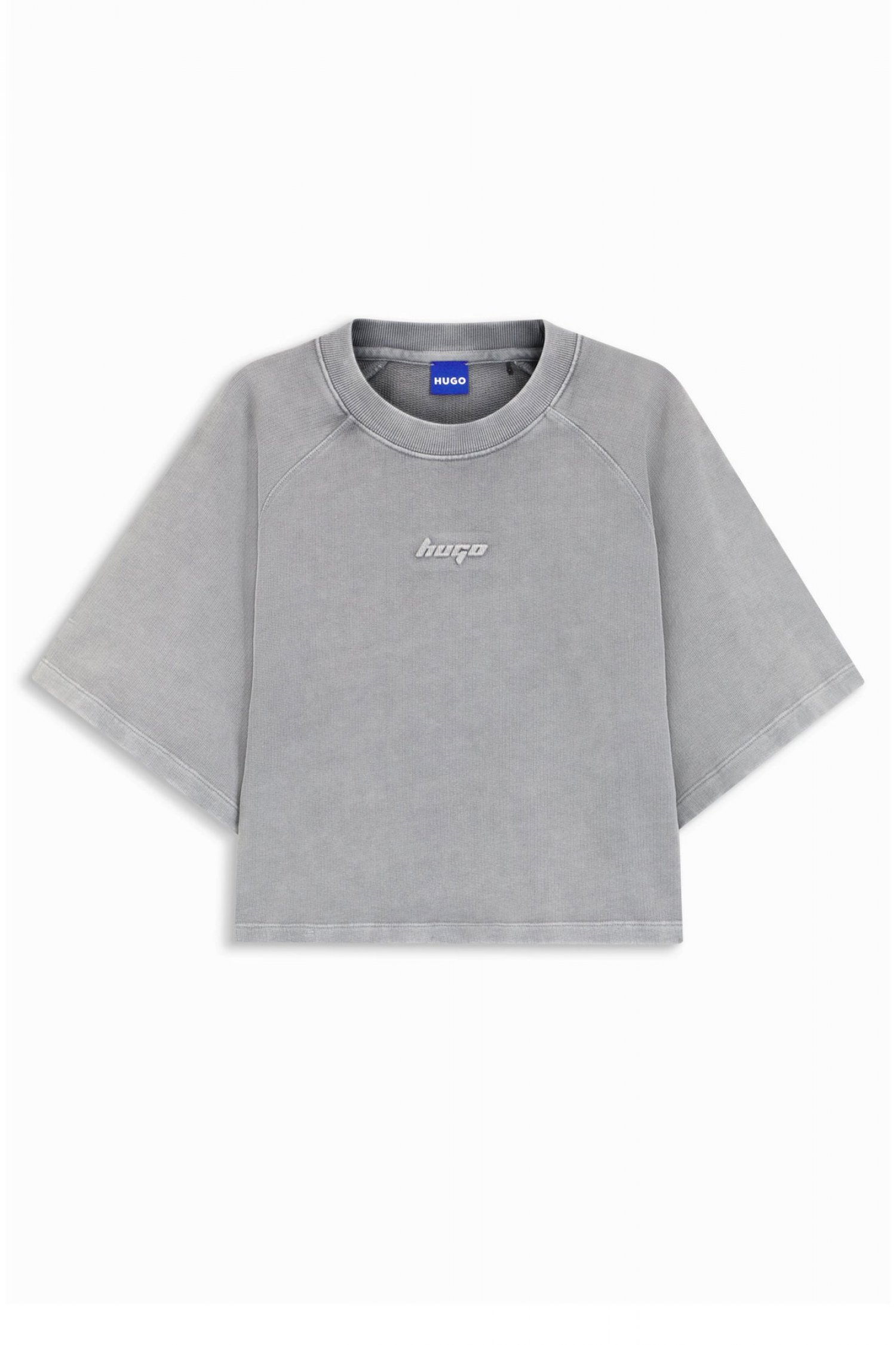 Hugo Blue HUGO BLUE T-SHIRT CROPPED DORLINA_B_1 LOGO ΓΚΡΙ