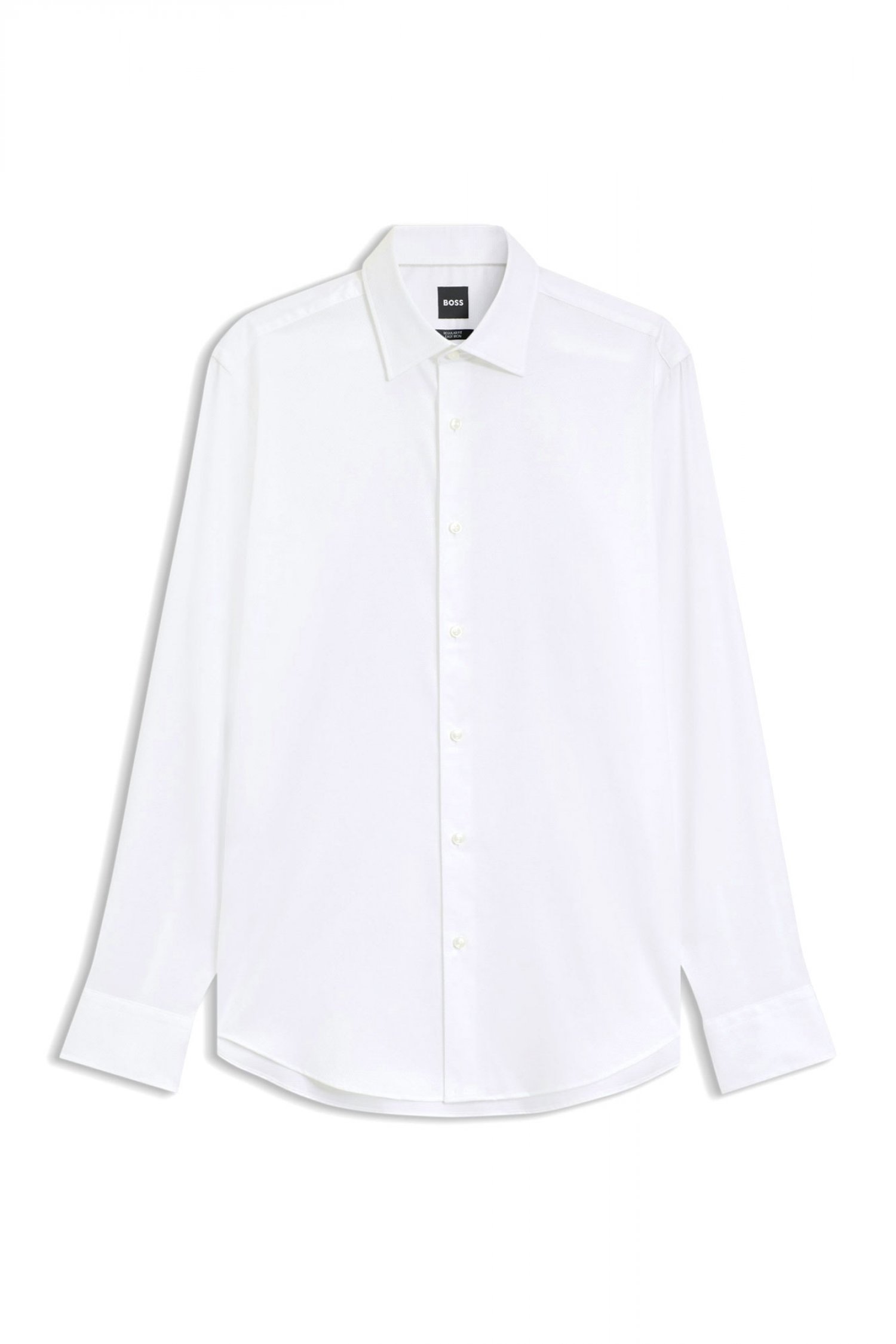 BOSS ΠΟΥΚΑΜΙΣΟ ΜΙΚΡΟΣΧΕΔΙΟ REGULAR FIT EASY IRON H-JOE-K-C1-261 ΛΕΥΚΟ