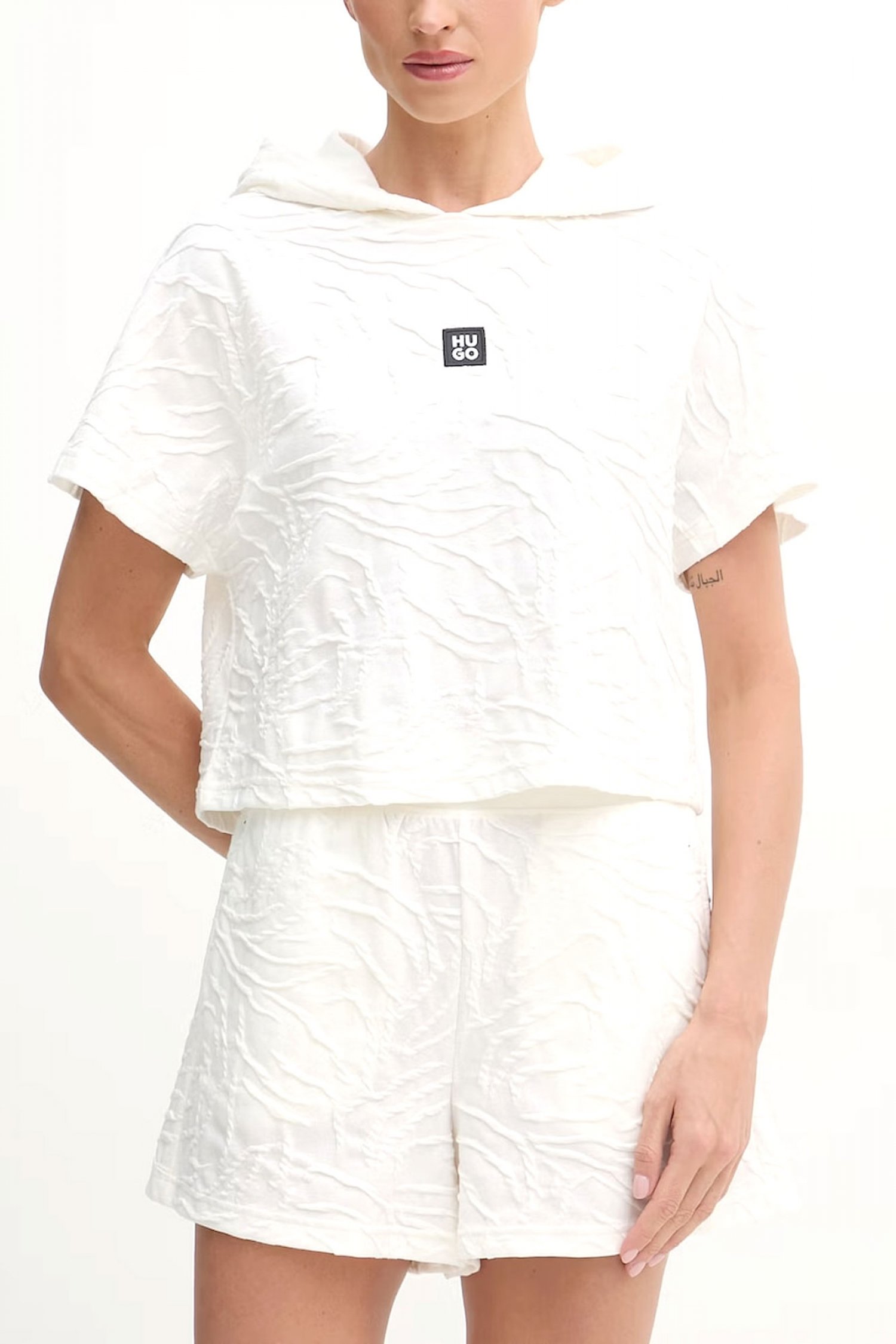 HUGO HUGO TOP ΚΟΥΚΟΥΛΑ ZEB_TOP LOGO ΕΚΡΟΥ