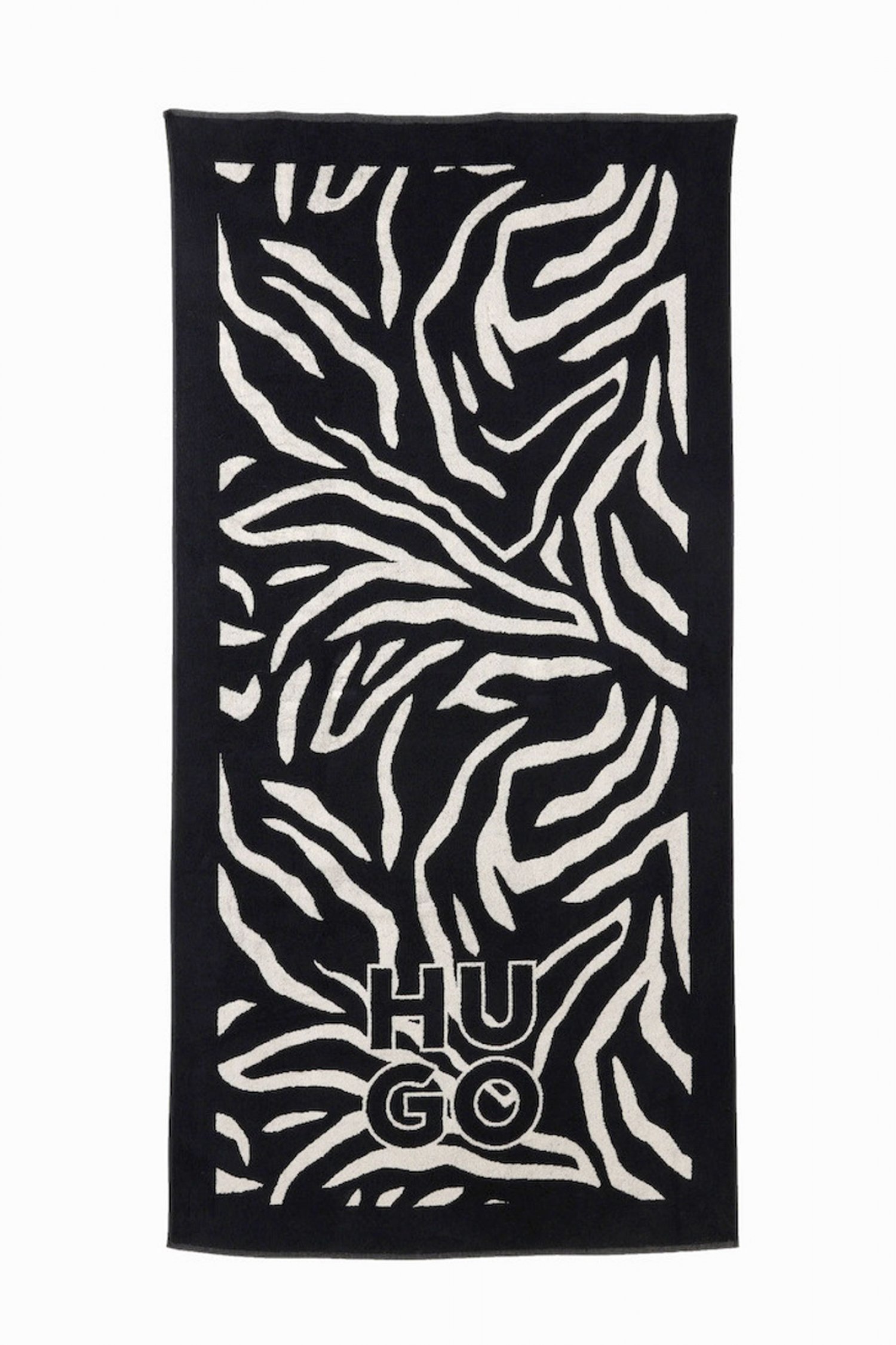 HUGO HUGO ΠΕΤΣΕΤΑ ΘΑΛΑΣΣΗΣ FANCY_BEACH TOWEL ΜΑΥΡΟ-ΛΕΥΚΟ