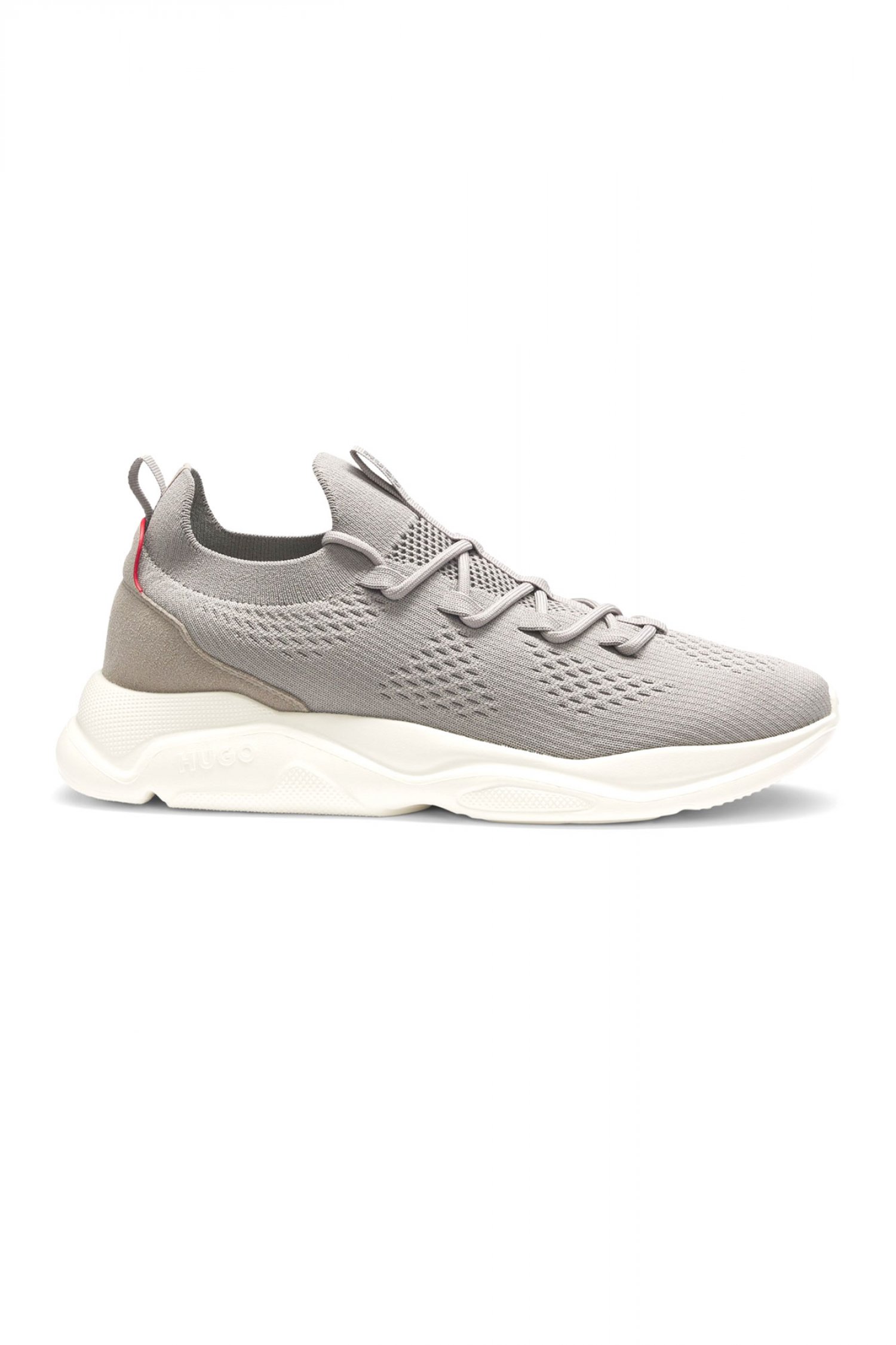 HUGO ΠΑΠΟΥΤΣΙΑ SNEAKERS LEON_RUNN_KNMF LOGO ΓΚΡΙ