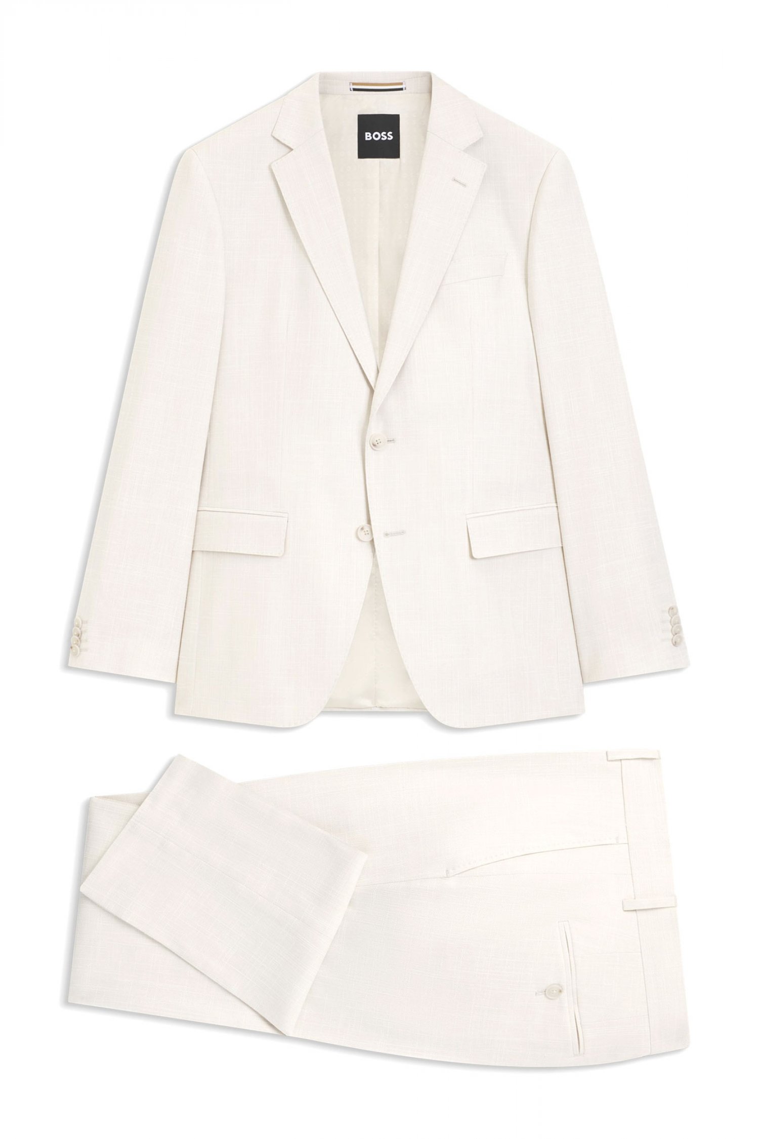 BOSS ΚΟΥΣΤΟΥΜΙ LANIFICIO TESSE BIELLA STRETCH SLIM FIT H-HUGE-2PCS-253 ΕΚΡΟΥ