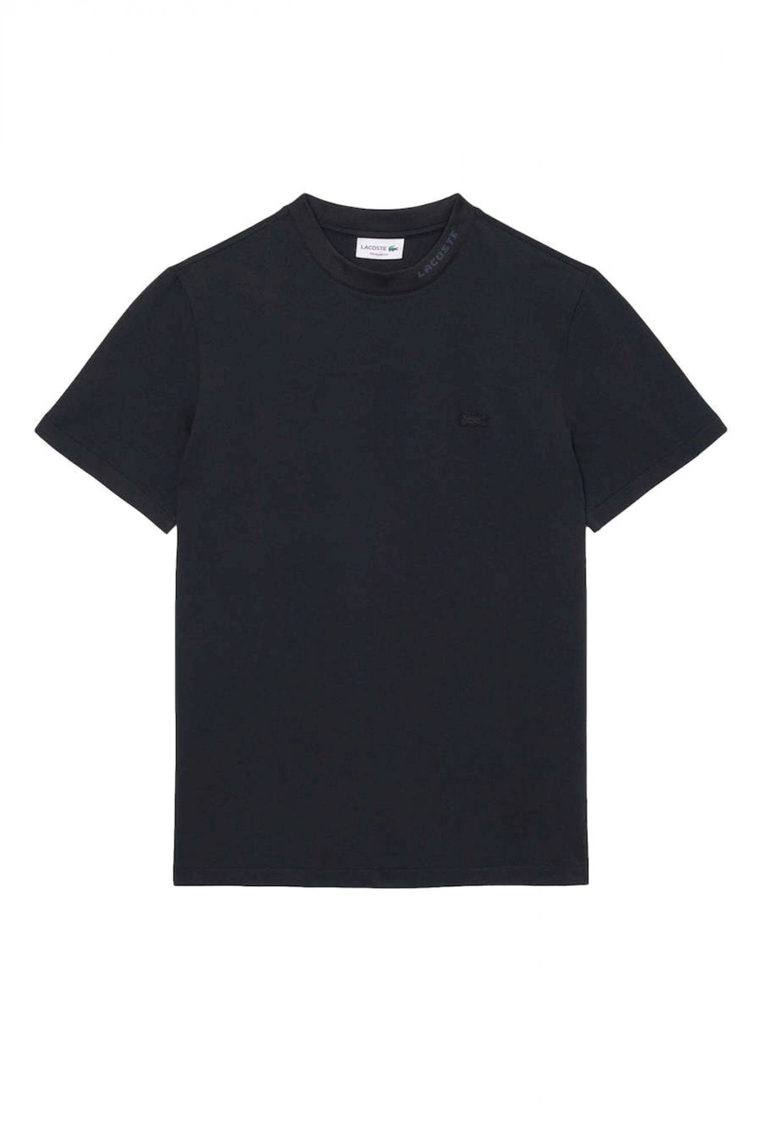 LACOSTE T-SHIRT REGULAR FIT LOGO ΜΑΥΡΟ