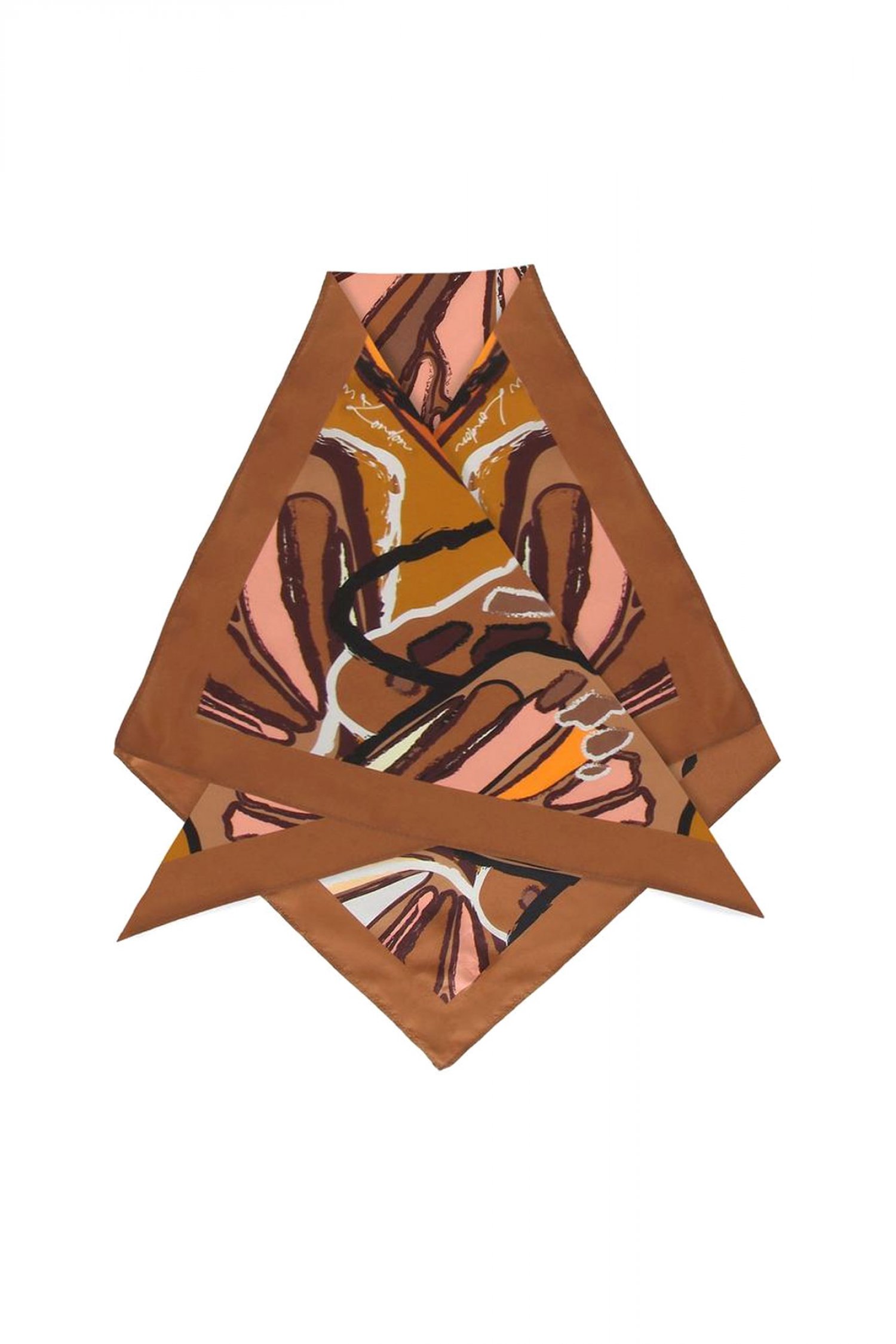 KURT GEIGER ΦΟΥΛΑΡI BANDANA SCARF LOGO ΚΑΦΕ/ΠΟΛΥΧΡΩΜΟ