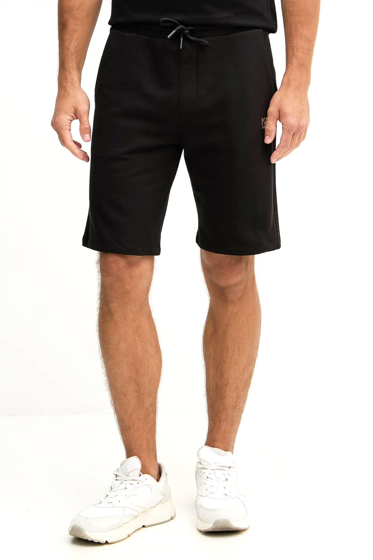 KARL LAGERFELD ΒΕΡΜΟΥΔΑ ΦΟΥΤΕΡ GOLD LOGO ΜΑΥΡΟ