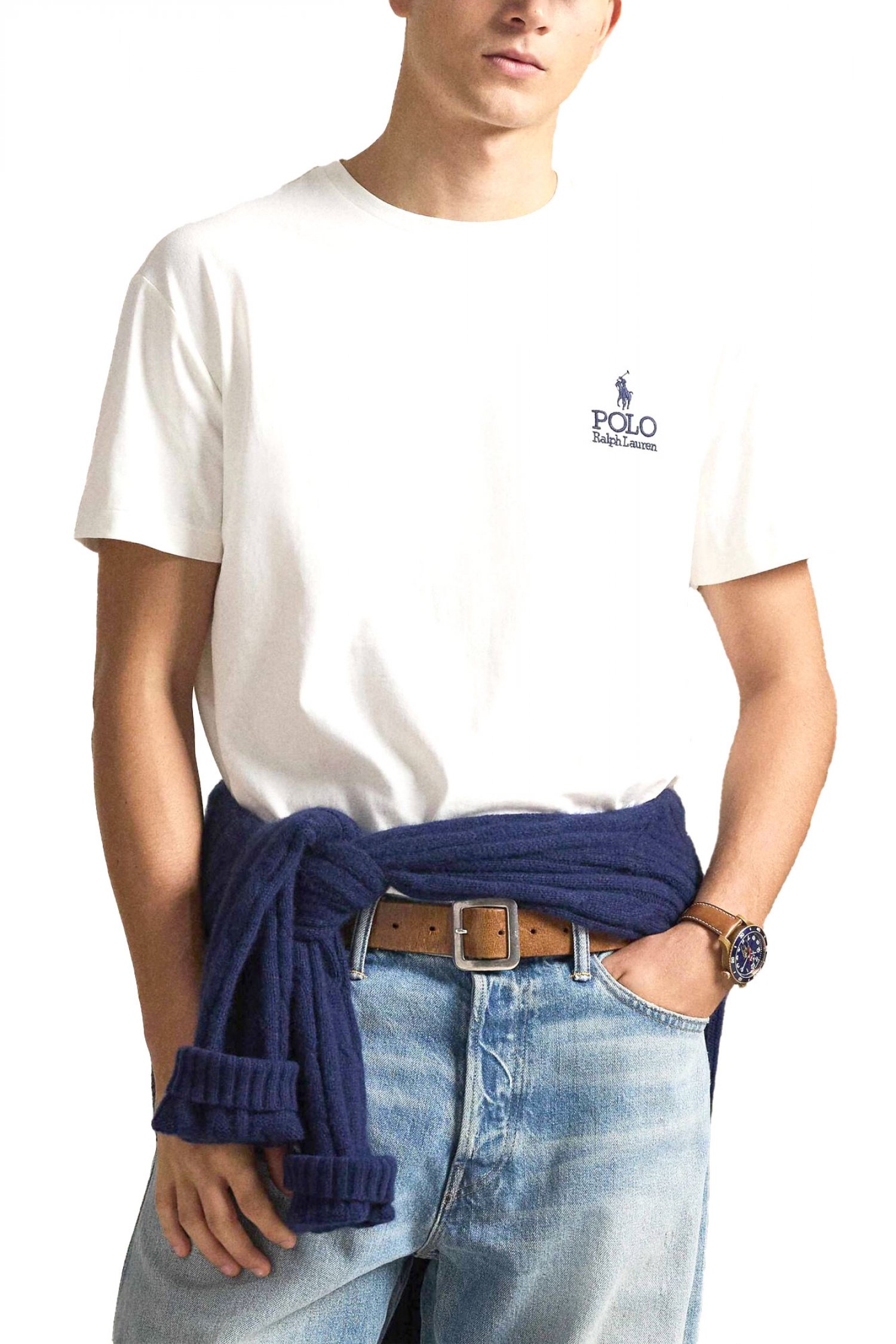 RALPH LAUREN T-SHIRT LOGO CLASSIC FIT ΕΚΡΟΥ