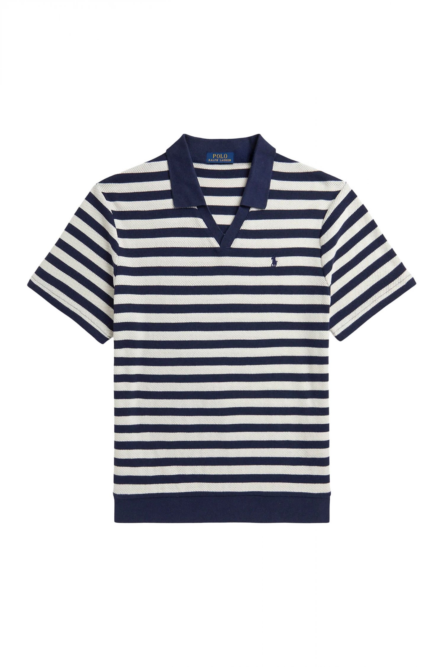 RALPH LAUREN ΠΛΕΚΤΟ VNECK ΜΑΡΙΝΙΕΡΑ LOGO ΜΠΛΕ-ΛΕΥΚΟ