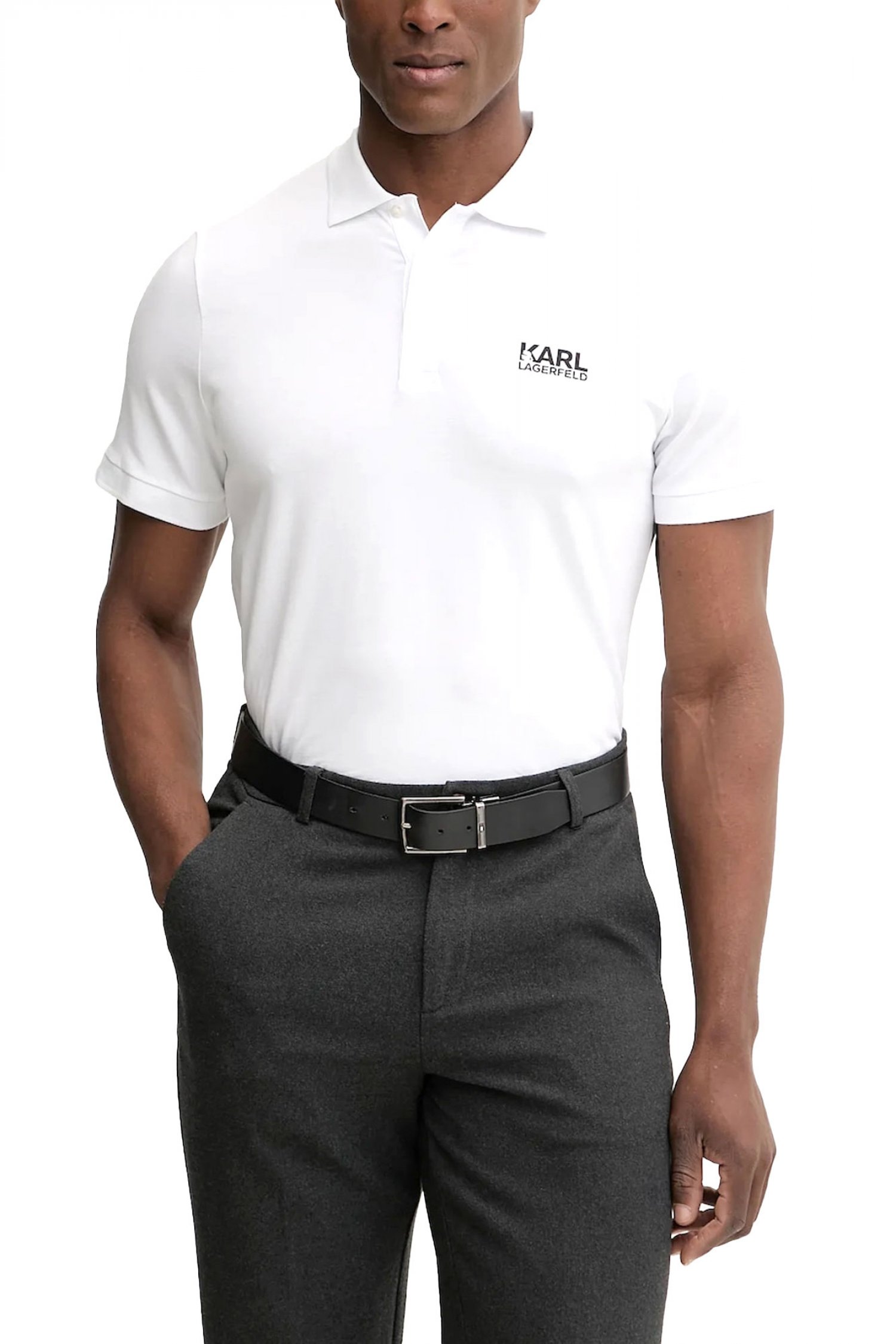 KARL LAGERFELD POLO LOGO ΛΕΥΚΟ